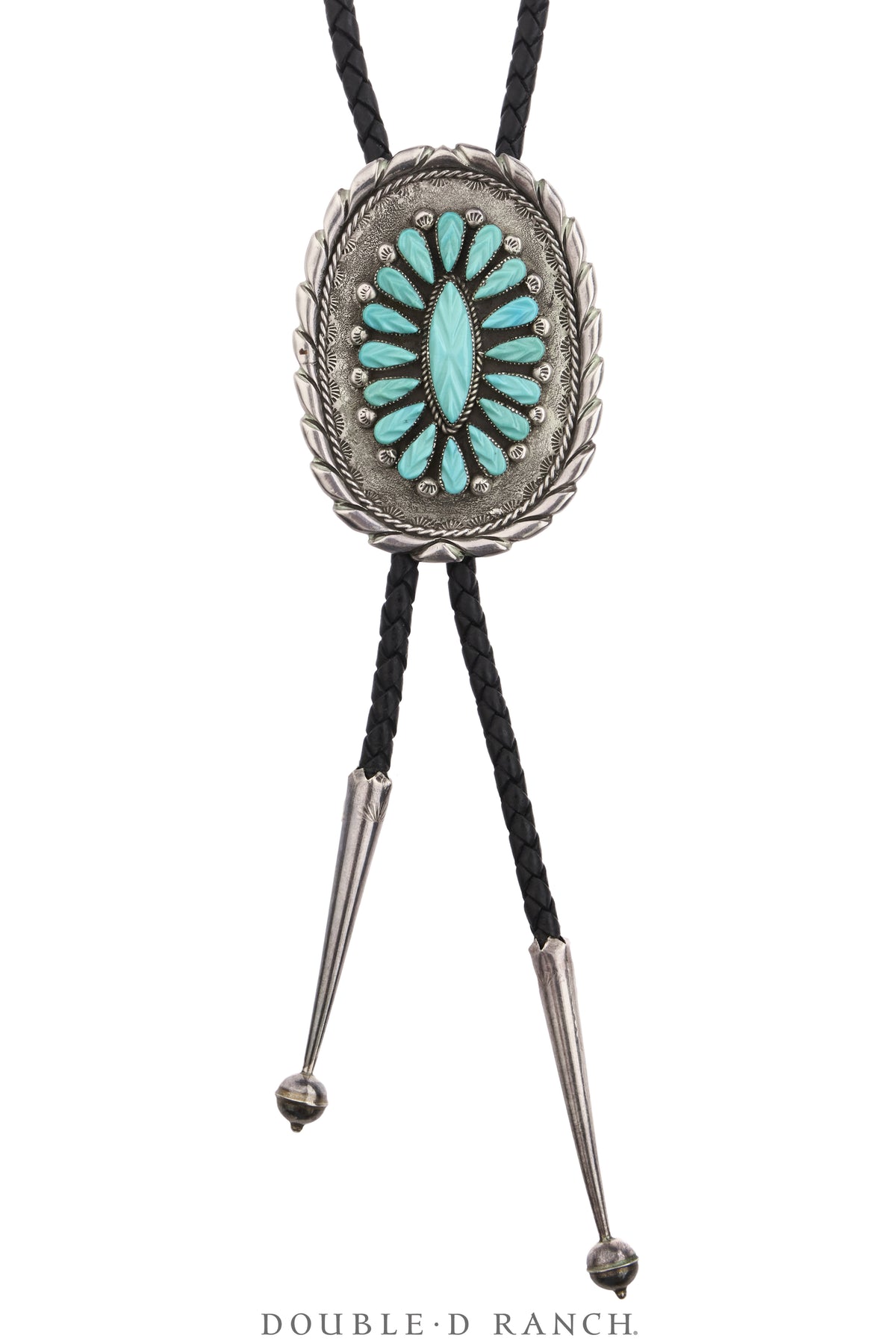 Bolo, Cluster, Turquoise, Hand-Carved Stones, Eustace Hallmark, Vintage ‘50s, 3954