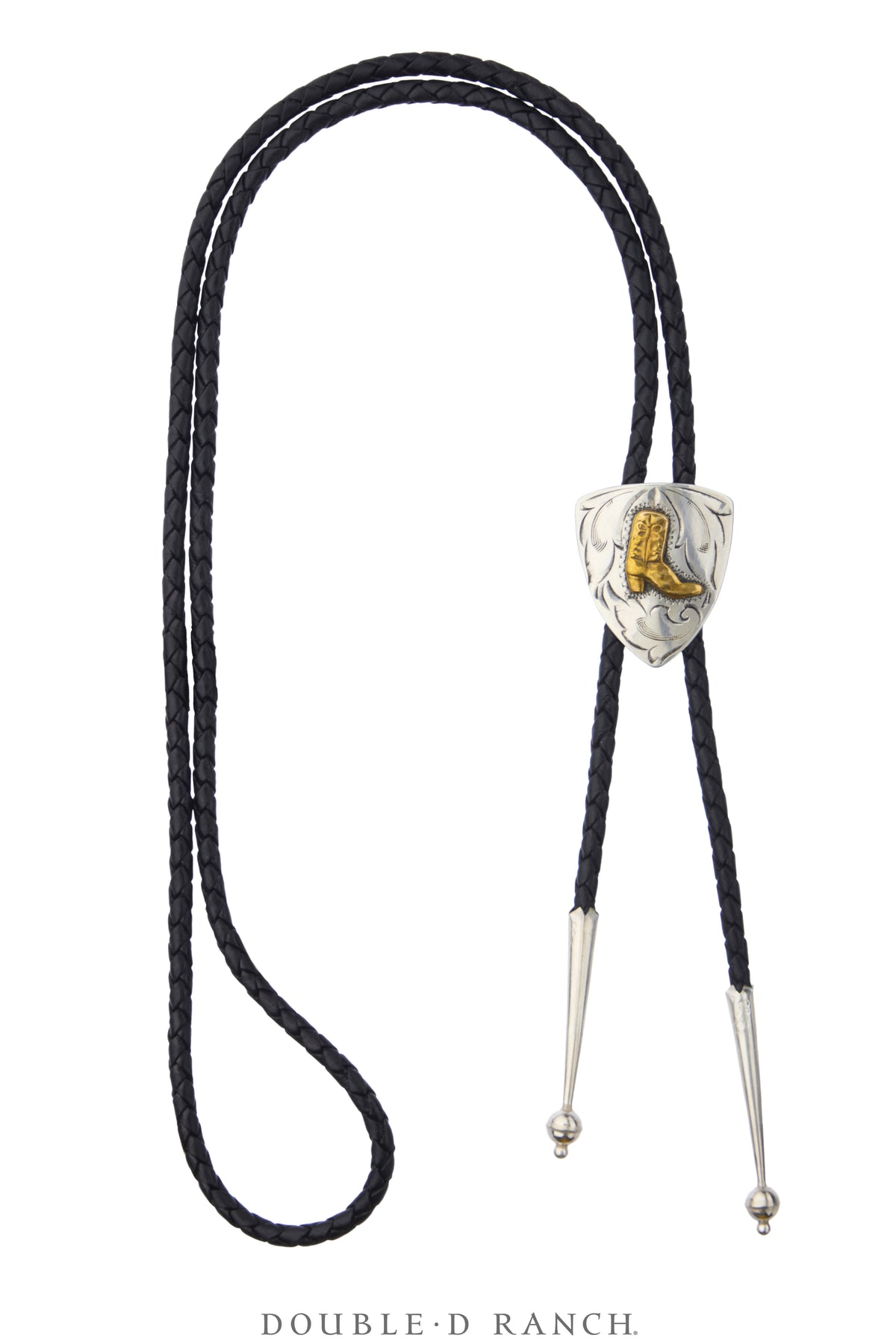 Bolo, Shield, Western, Scrolling With Boot Appliqué, Hallmark, Vintage, 3967
