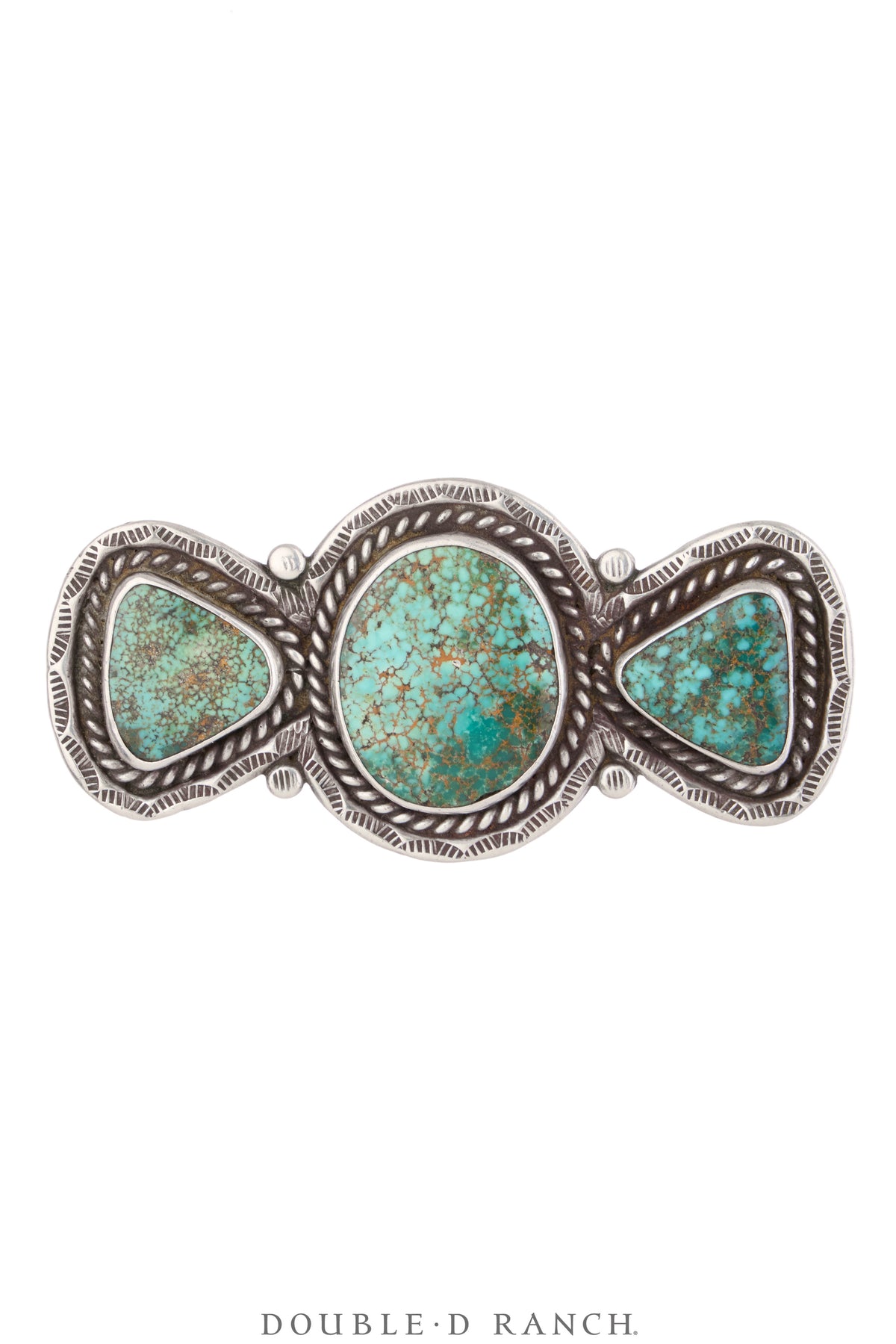 Pin, Natural Stone, Turquoise, Triple, Hallmark, Vintage, 1262