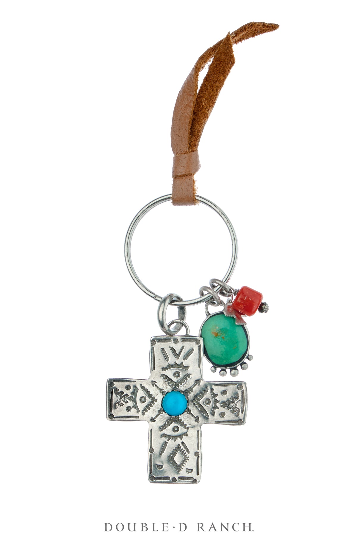 Charm, Bag Bauble, Mixed Stones, Cross, Artisan, Contemporary, 1270