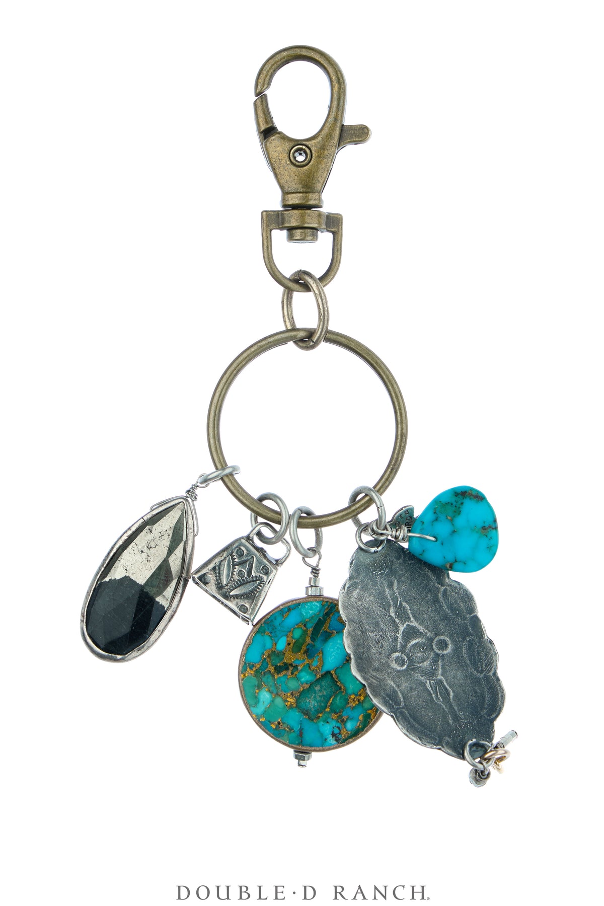 Charm, Bag Bauble, Turquoise, Repurposed, Artisan, Contemporary, 1274