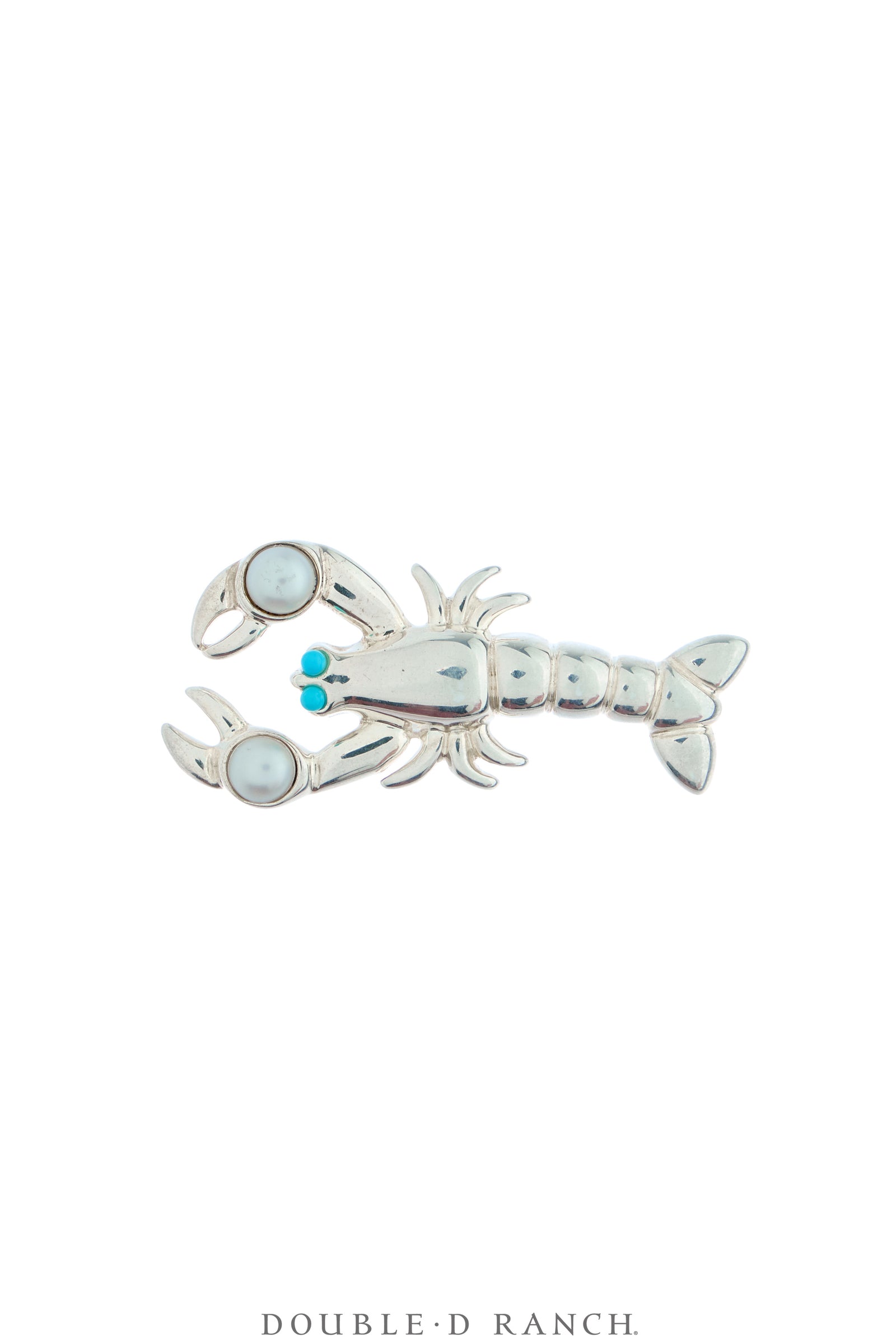 Pin, Novelty, Turquoise & Pearl, Crawfish/Lobster, Tiffany & Co. Vintage, 1278