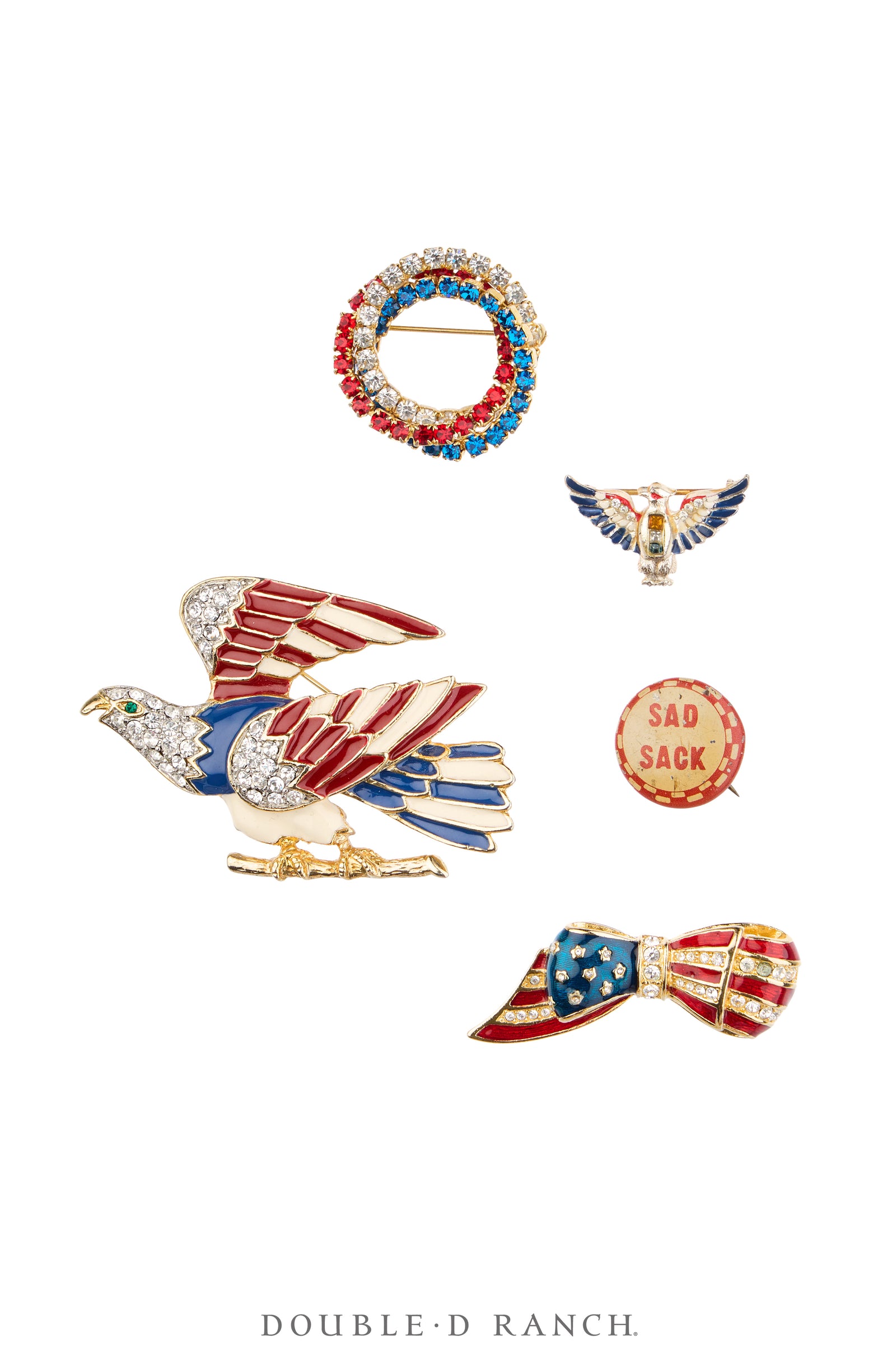 Pin, Patriotic Set, Rhinestones, Victory Pins, WWII, Vintage, 1296
