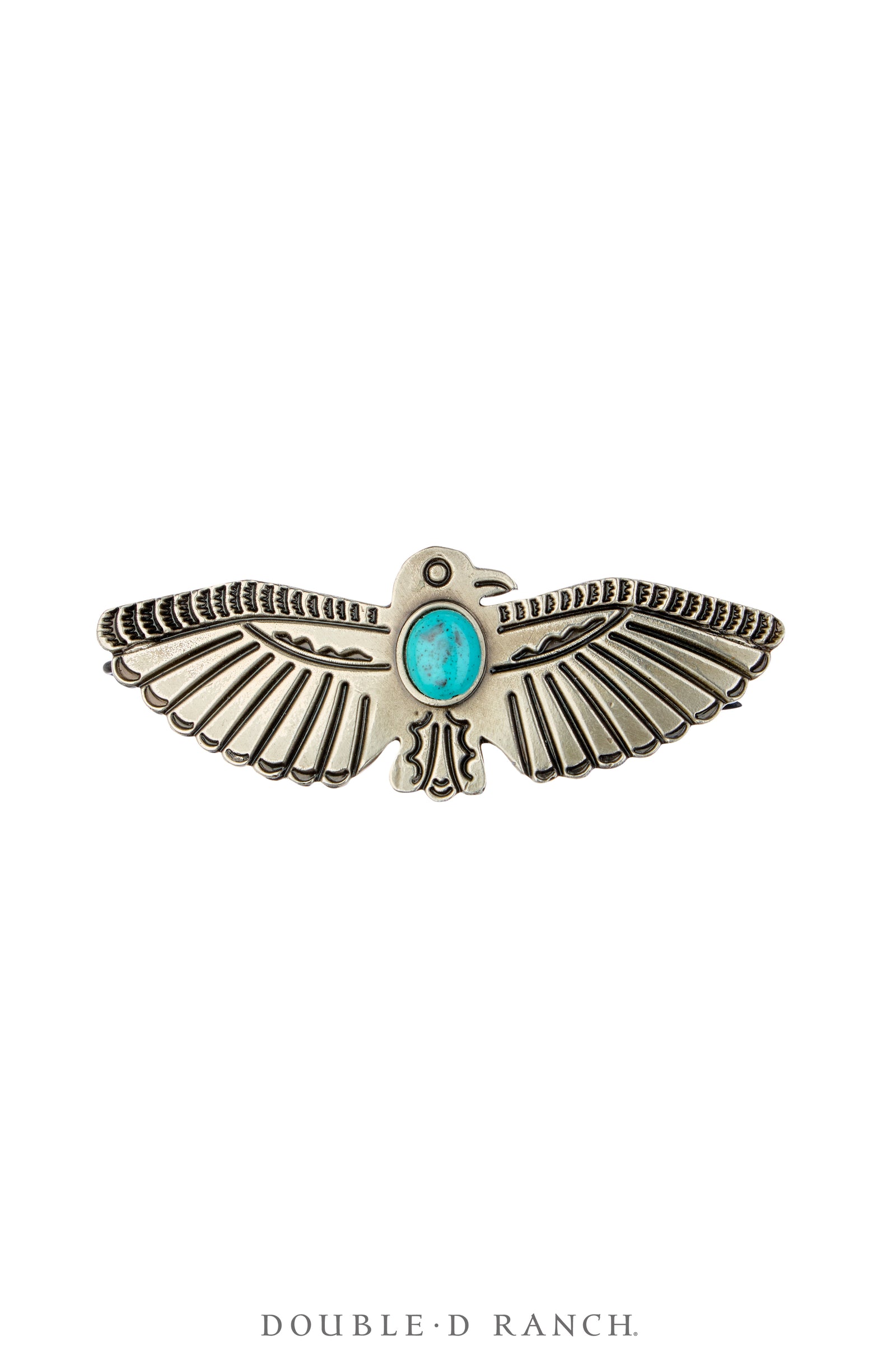 Pin, Novelty,  Turquoise & Sterling Silver, Thunderbird, Fred Harvey Railroad Era, Vintage, 1298