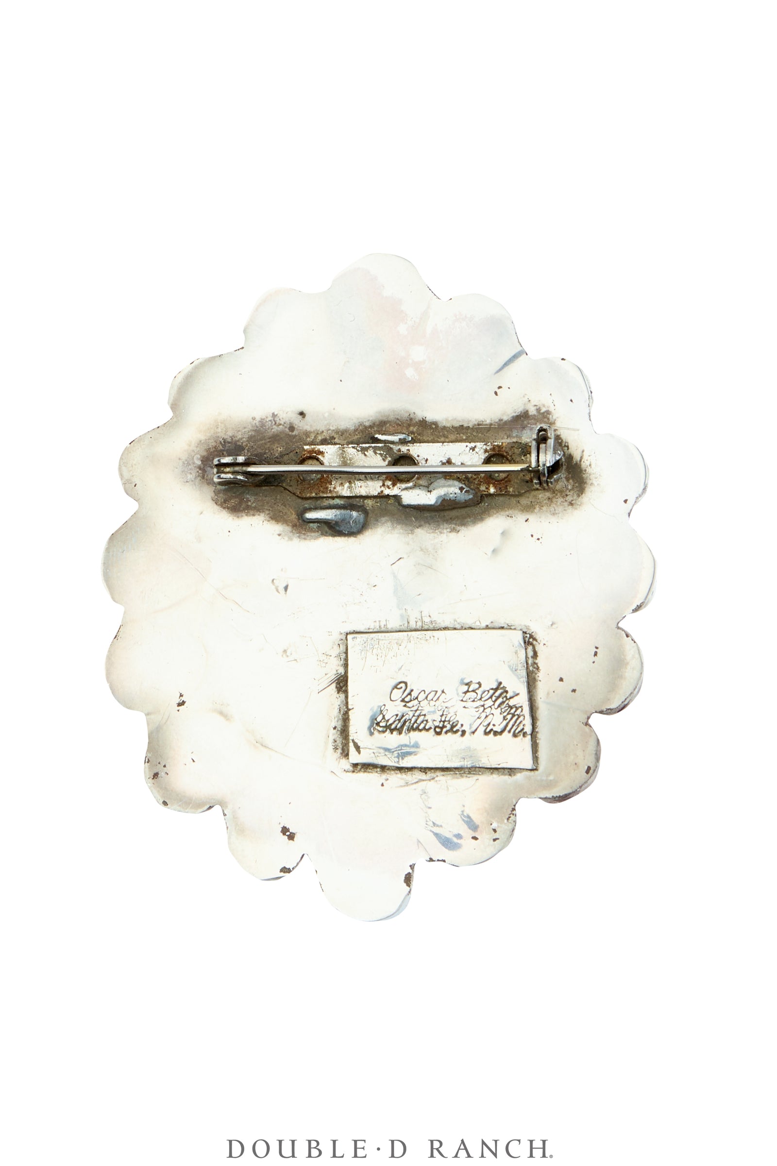 Pin, Oscar Betz, Cluster, Turquoise, Sugalite & Fresh Water Pearl, Hallmark, 1299