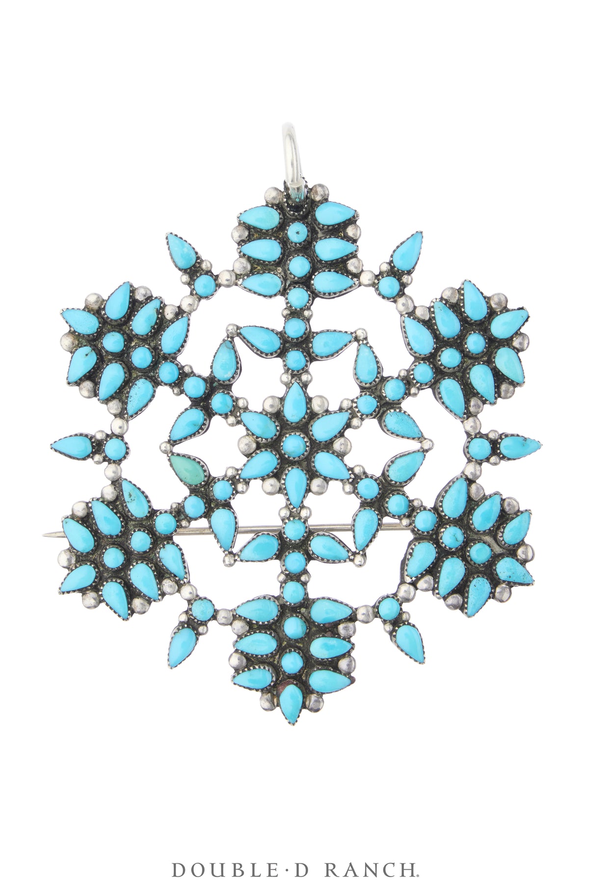 Pin & Pendant, Cluster, Turquoise, Sans Hallmark, Vintage, 1319