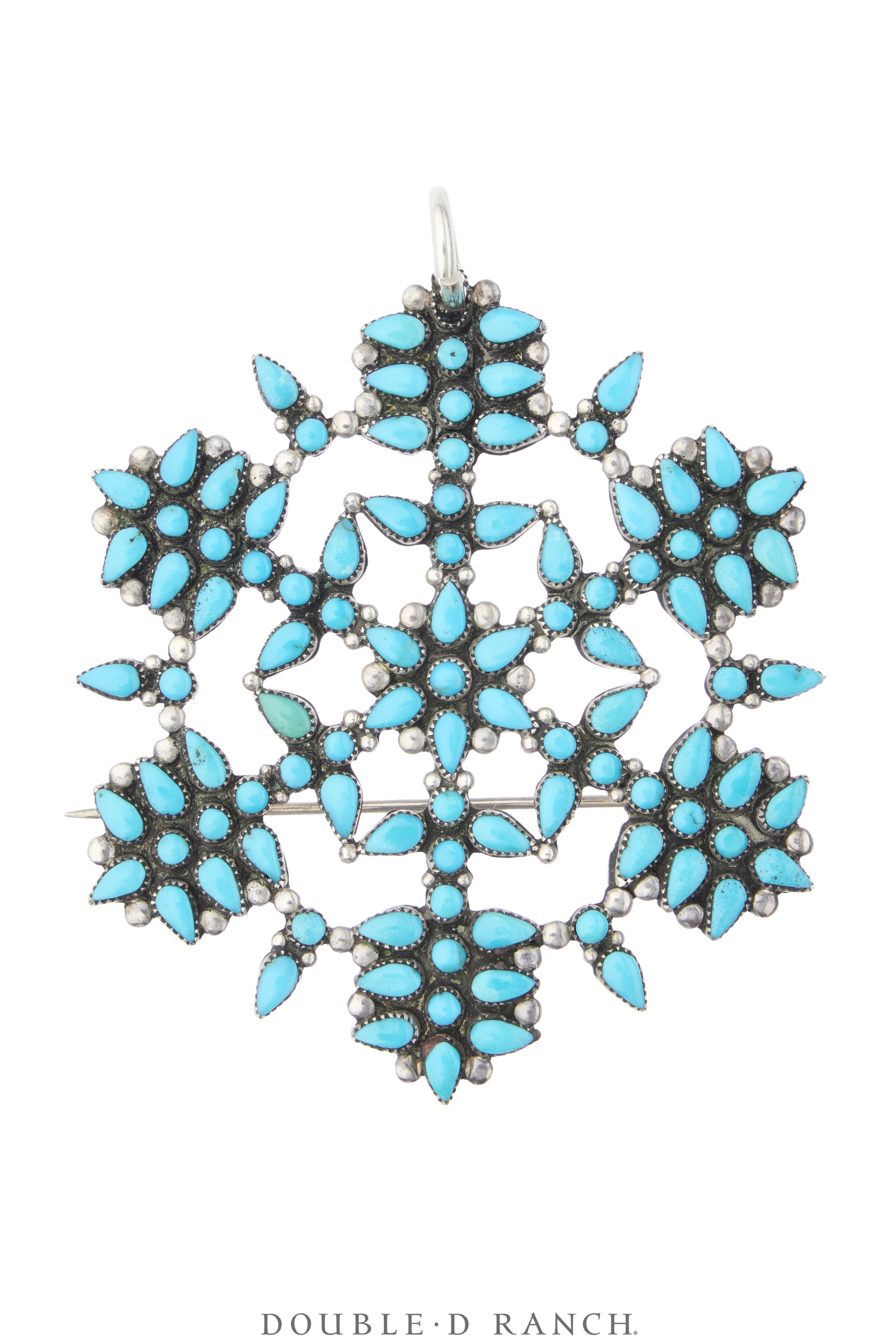 Pin & Pendant, Cluster, Turquoise, Sans Hallmark, Vintage, 1319