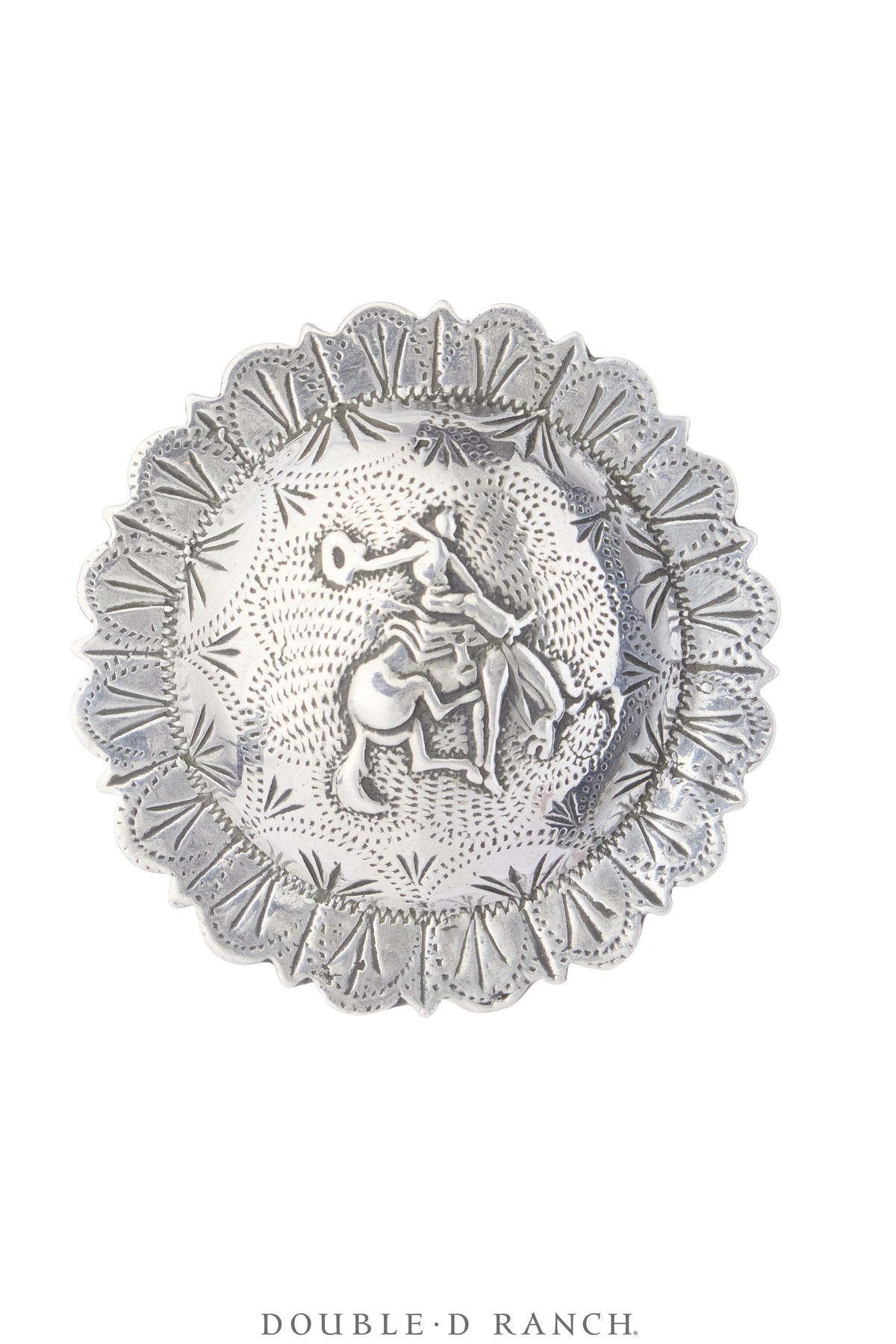 Scarf Slide, Concho, Bucking Bronc, Sterling Silver, Hallmark, Vintage, 1331