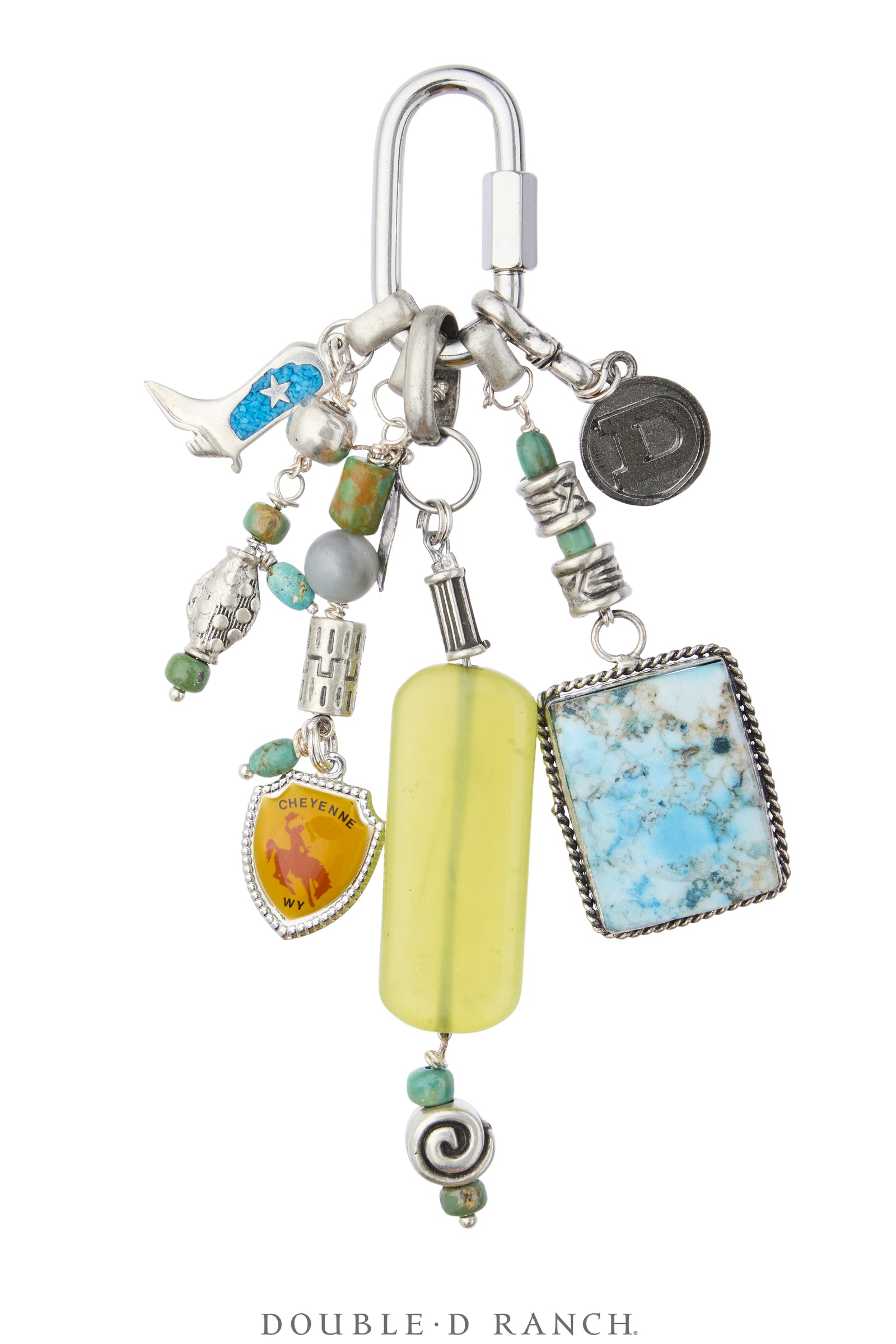 Charm, Bag Bauble, Mixed Stones, Repurposed, Artisan, Contemporary, 1337