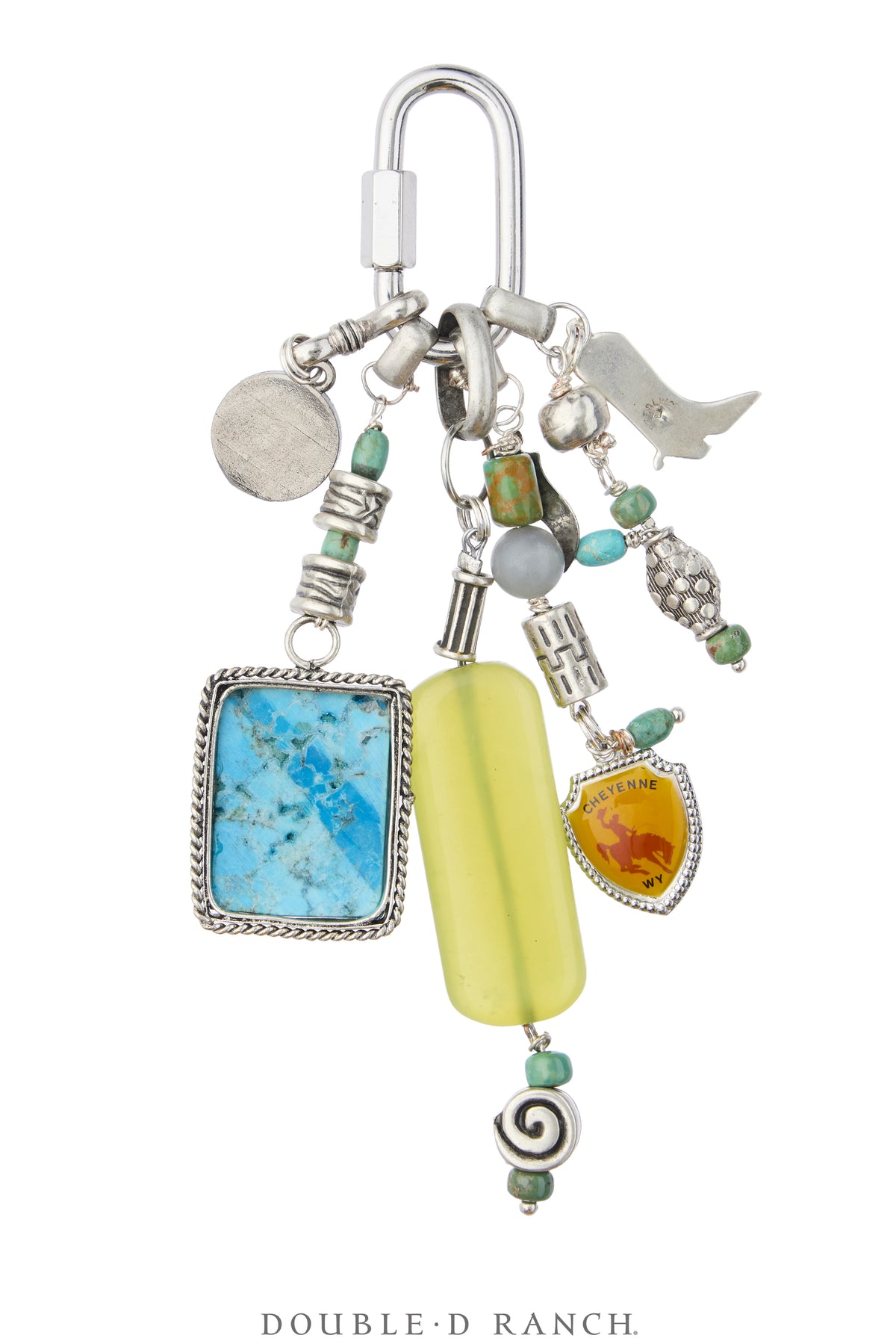 Charm, Bag Bauble, Mixed Stones, Repurposed, Artisan, Contemporary, 1337