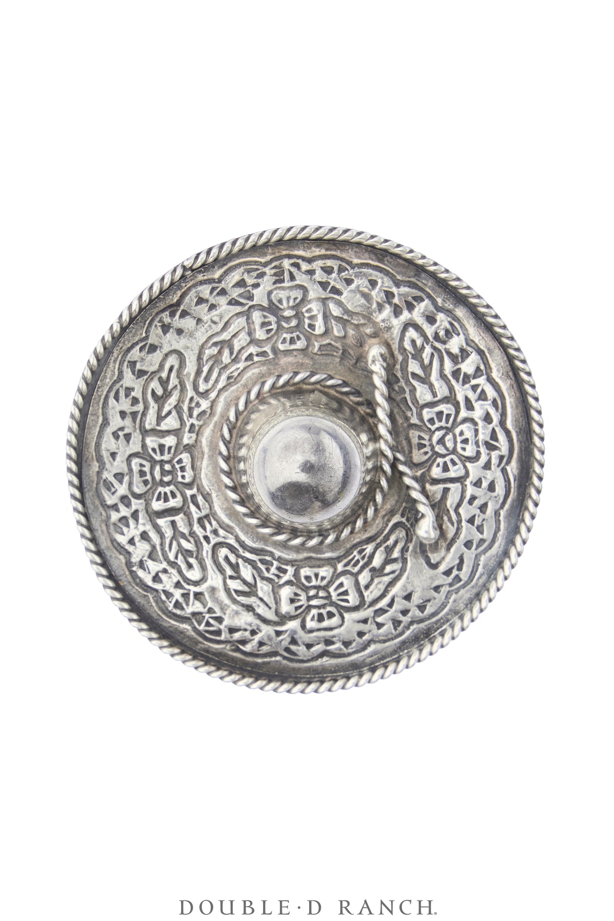 Pin, Novelty, Sterling Silver, Sombrero, Etchings, Vintage, 1348