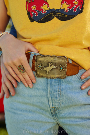 Belt, Vintage A, Buckle, Rodeo, Turquoise, Skyline Ranch Jack-Pot, Vintage ‘75, 496