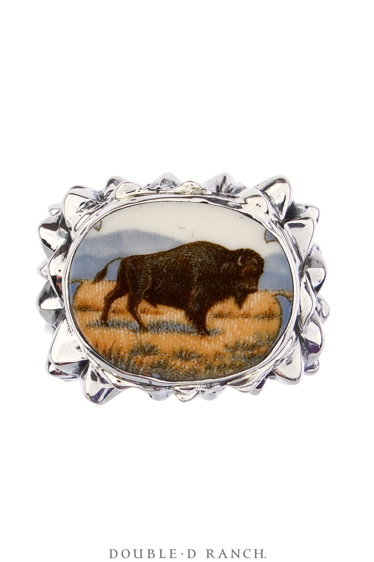 Ring, Dian Malouf, Statement, Railroad China, Buffalo, Hallmark, Contemporary, 1858B