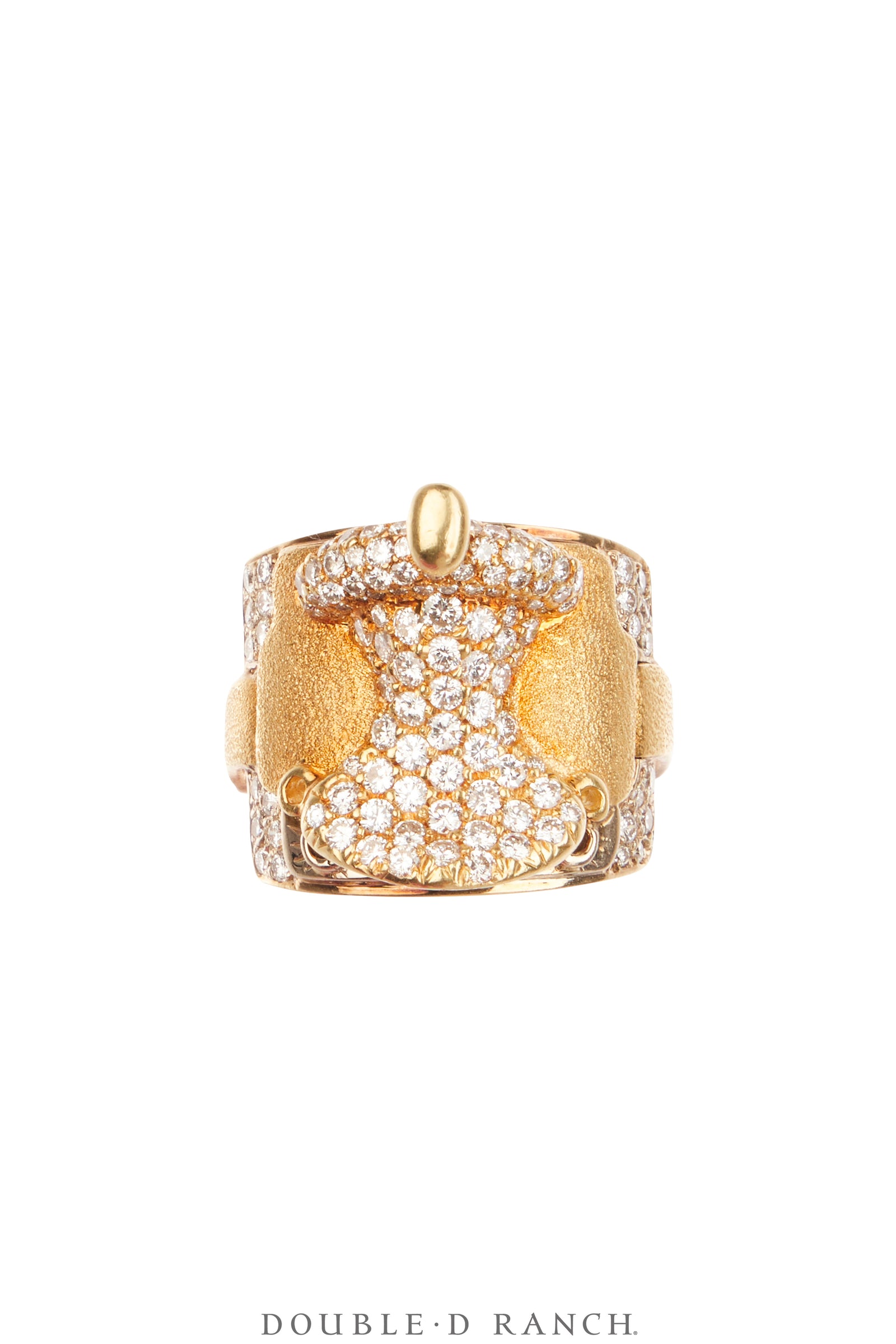 Ring, Novelty, 14K Gold With Diamonds, Western Saddle, Vintage, Estate, 1864