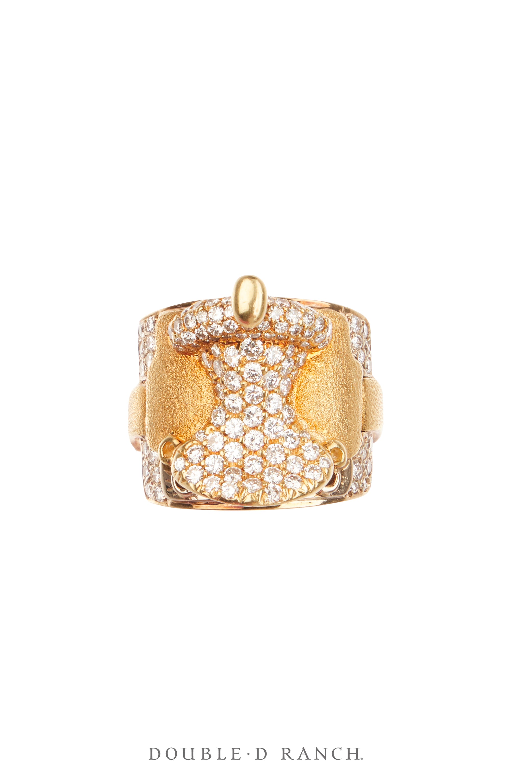 Ring, Novelty, 14K Gold With Diamonds, Western Saddle, Vintage, Estate, 1864