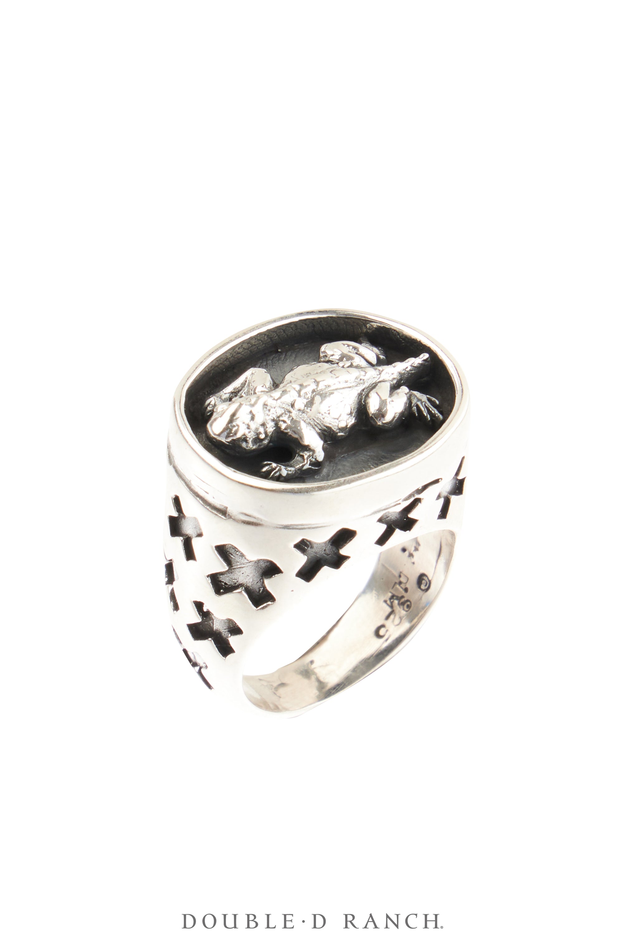 Ring, Dian Malouf, Sterling Silver, Horned Frog, Hallmark, Contemporary, 1896