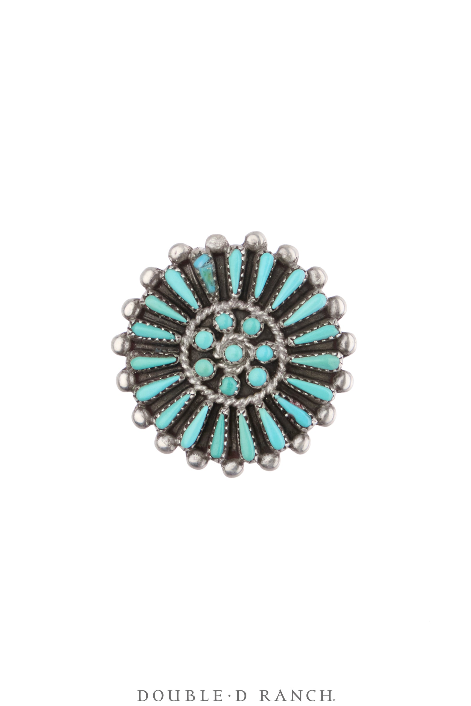 Ring, Cluster, Turquoise, Petite Point, Upcycled, Vintage, 1898