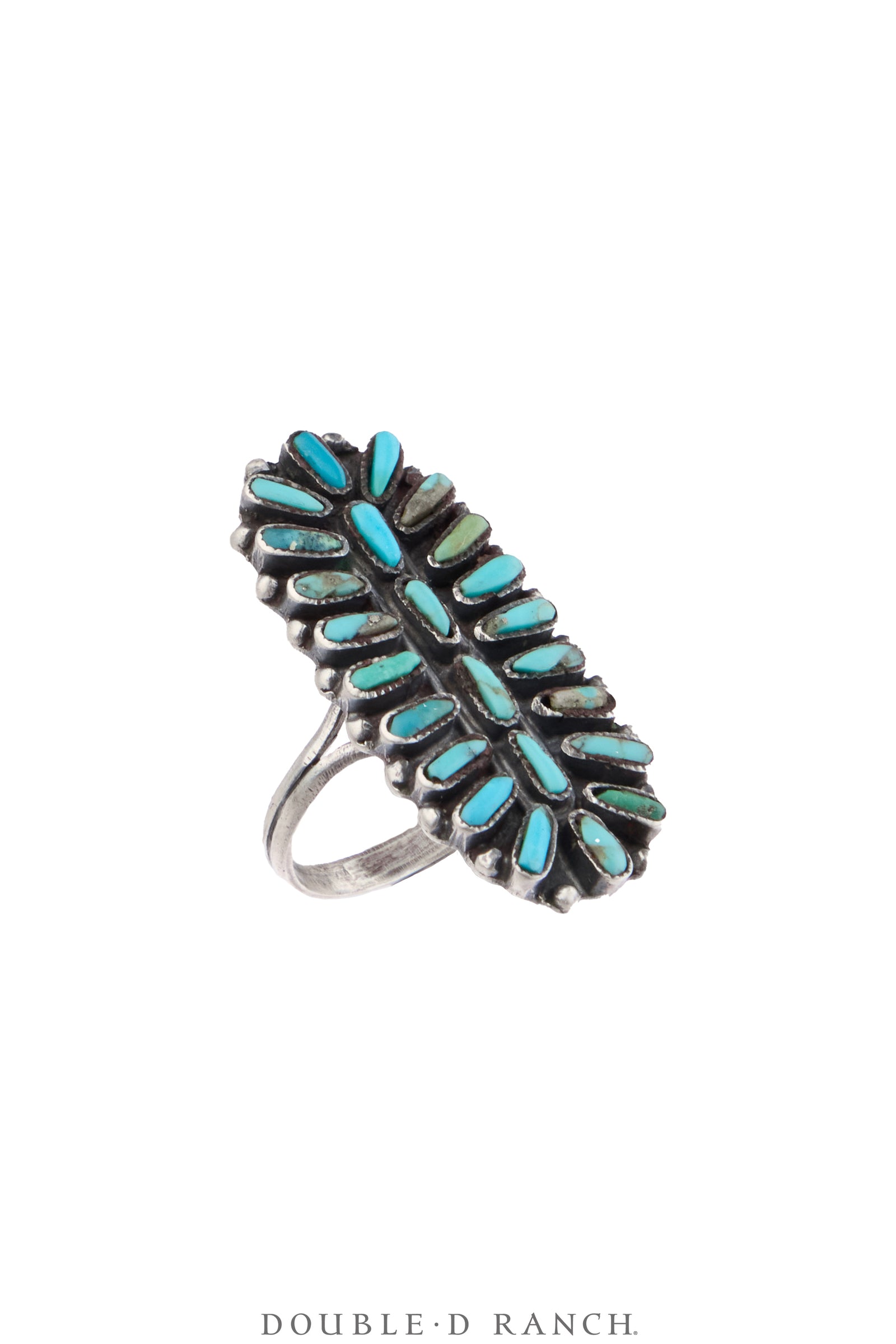 Ring, Cluster, Turquoise, Petite Point, Vintage, 1899