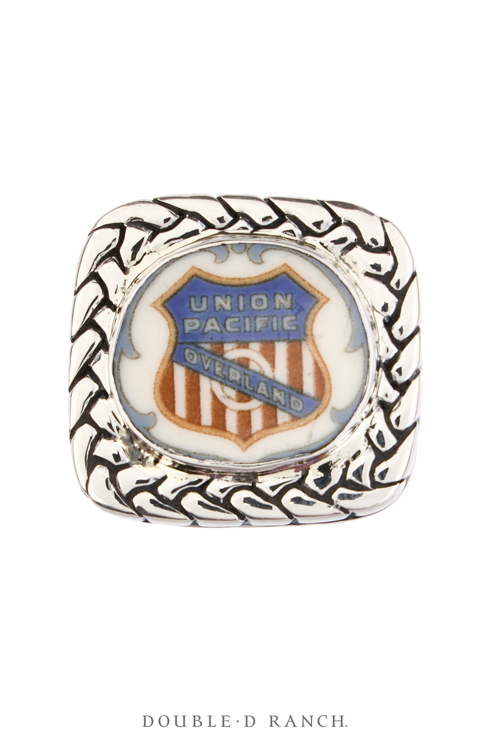Ring, Dian Malouf, Statement, Railroad China, Union Jack, Hallmark, Contemporary, 1932B