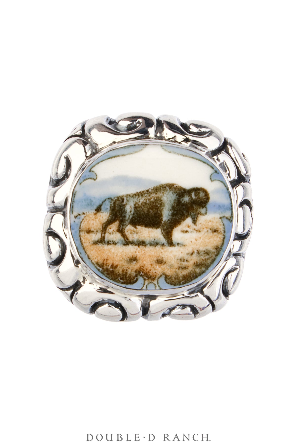 Ring, Dian Malouf, Statement, Railroad China, Buffalo, Hallmark, Contemporary, 1935E