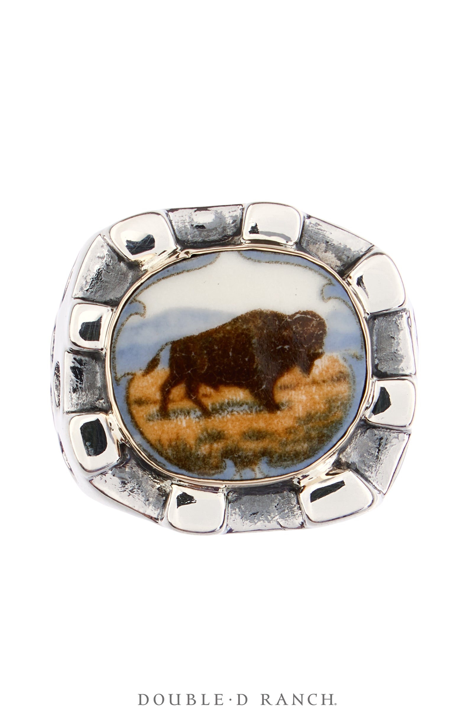 Ring, Dian Malouf, Statement, Railroad China, Buffalo, Hallmark, Contemporary, 1937C