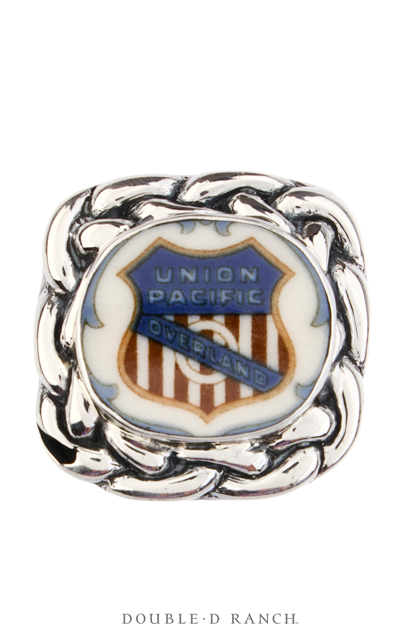 Ring, Dian Malouf, Statement, Railroad China, Union Jack, Hallmark, Contemporary, 1964B