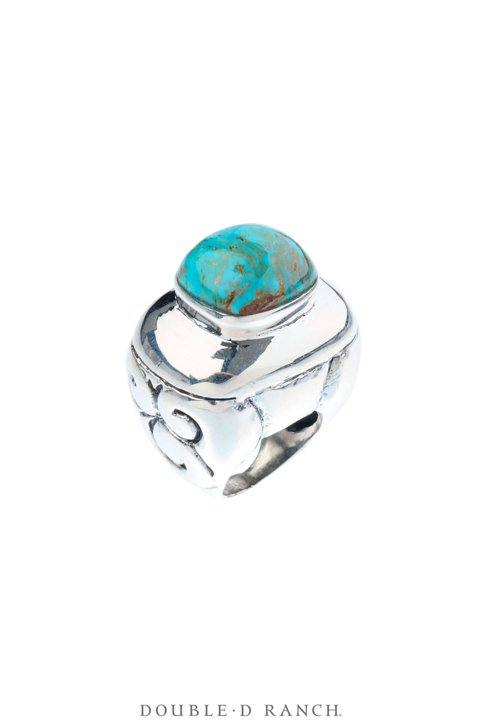 Ring, Dian Malouf, Kingman Turquoise, Sterling Silver, Contemporary, 1970