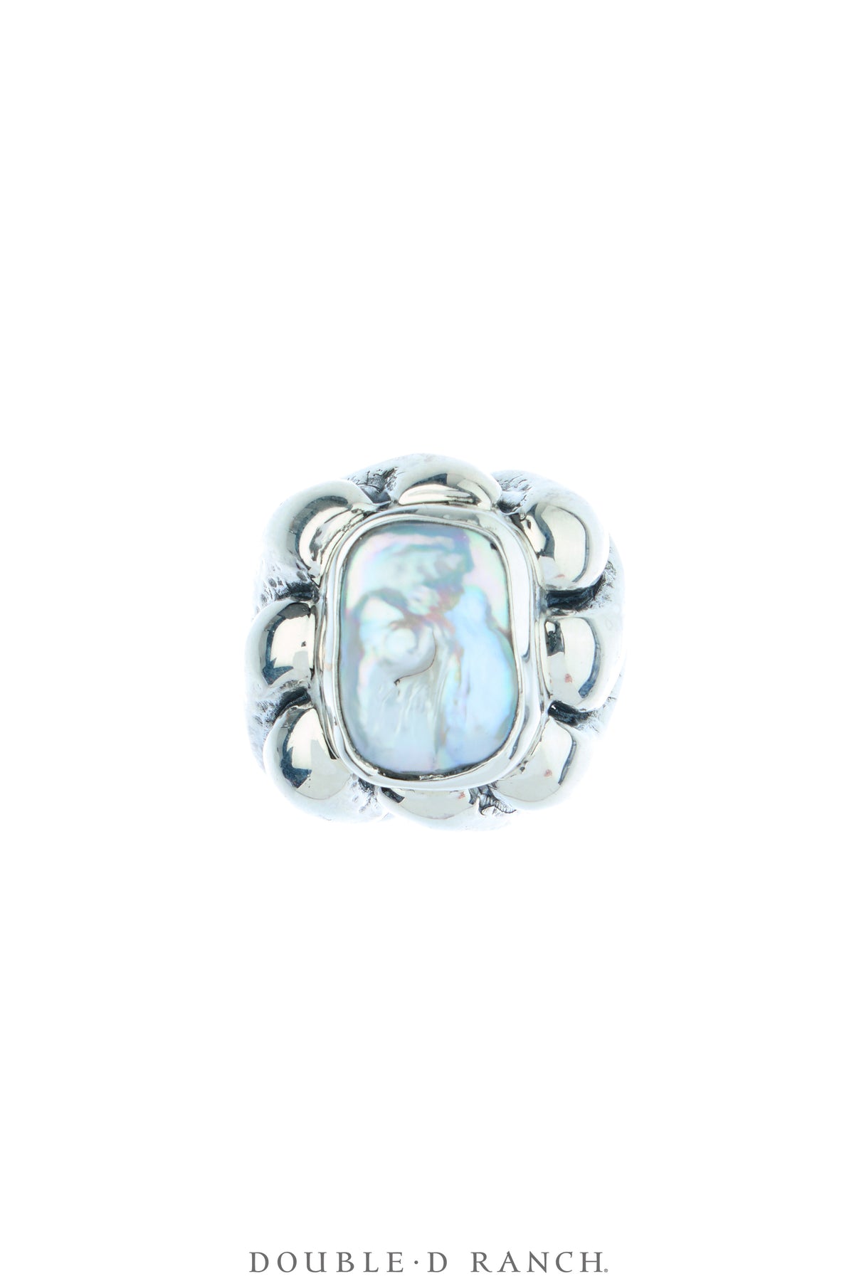 Ring, Dian Malouf, Mother of Pearl, Sterling Silver, Contemporary, 1971