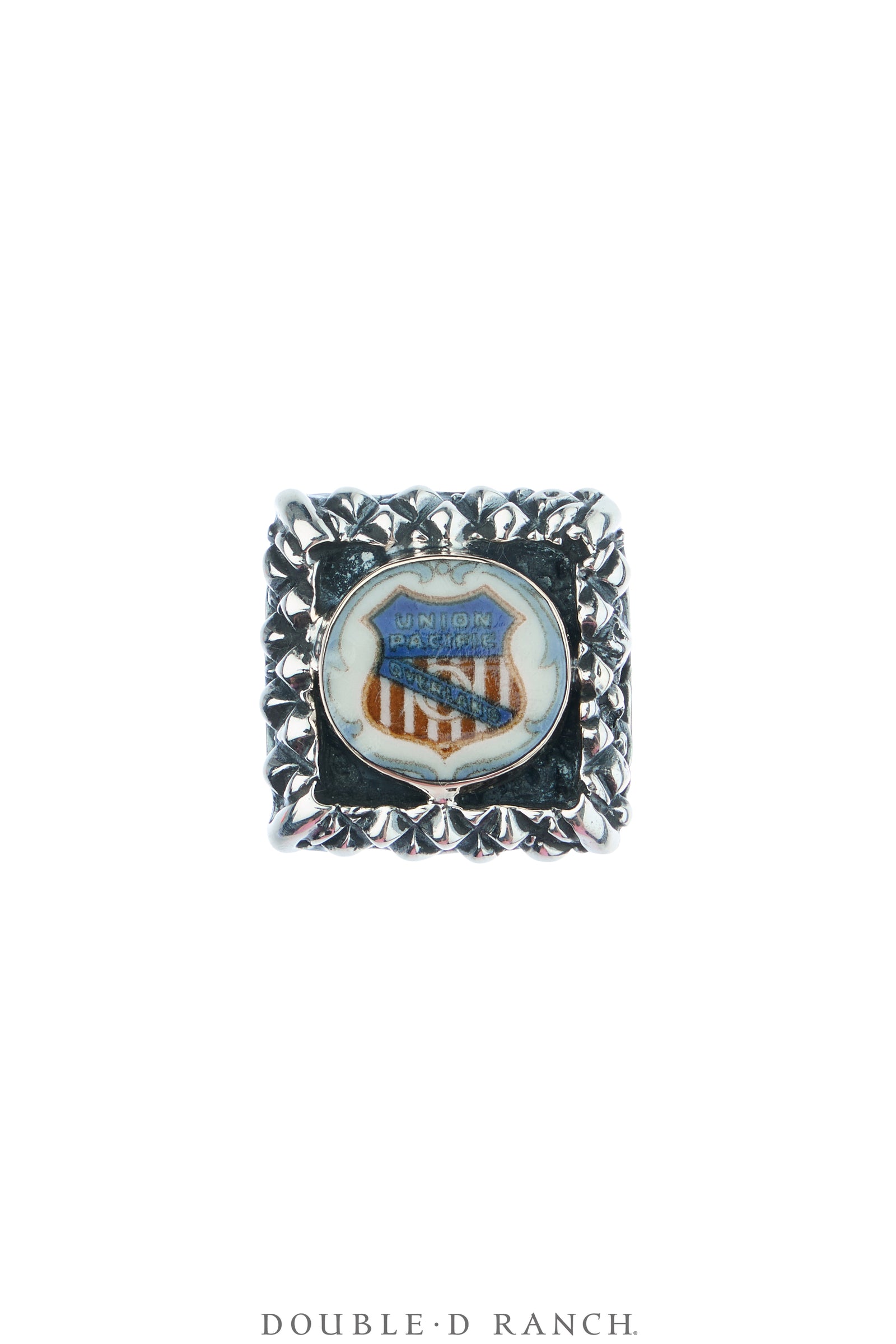 Ring, Dian Malouf, Statement, Railroad China, Union Jack, Hallmark, Contemporary, 1973