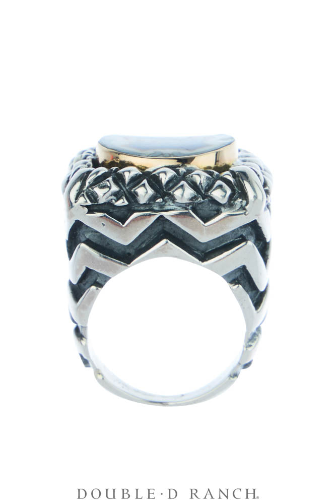 Ring, Dian Malouf, Statement, Railroad China, Union Jack, Hallmark, Contemporary, 1973
