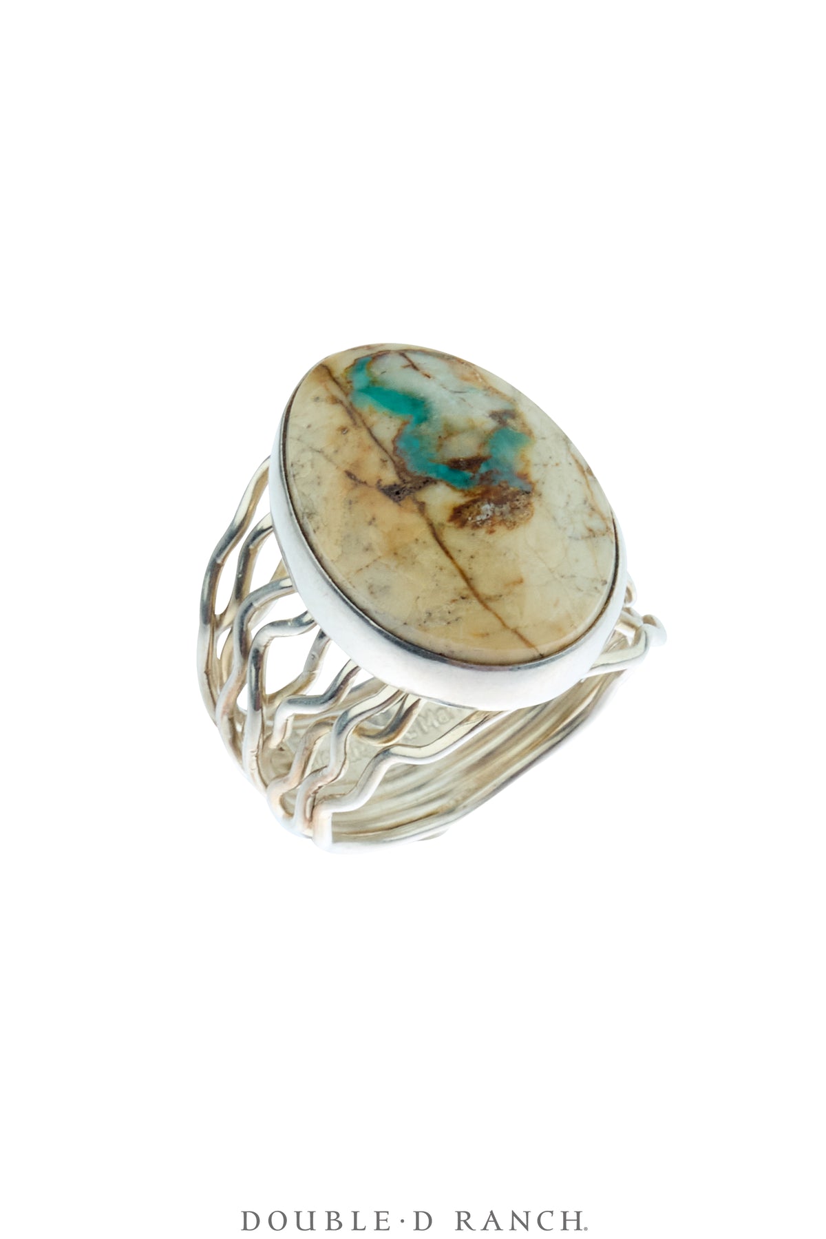 Ring, Natural Stone, Turquoise, Boulder Mine, Hallmark, Contemporary 8.5, 1984