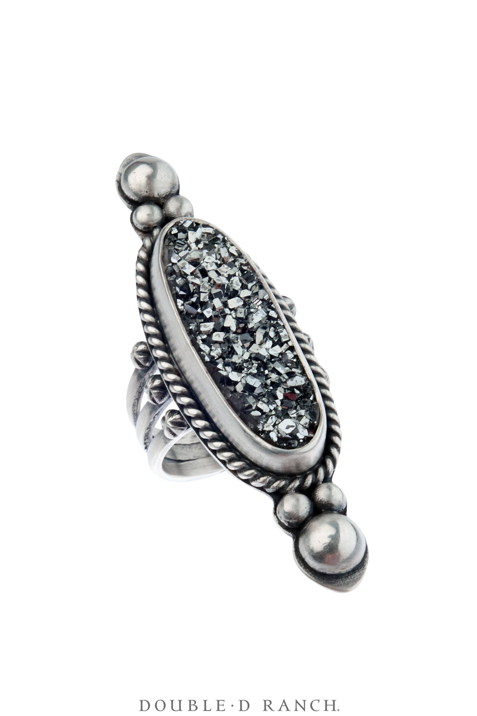 Ring, Shield, Druzy Quartz, Artisan, Contemporary, 1991