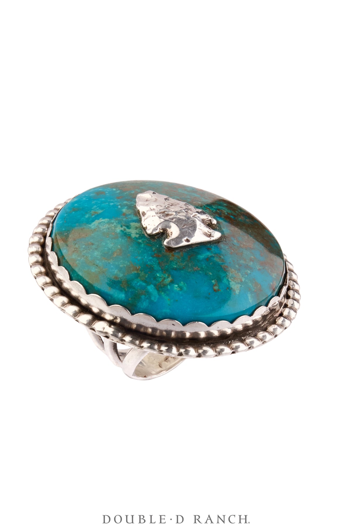 Ring, Natural Stone, Turquoise, With Sterling Silver Arrowhead, Vintage , 2022