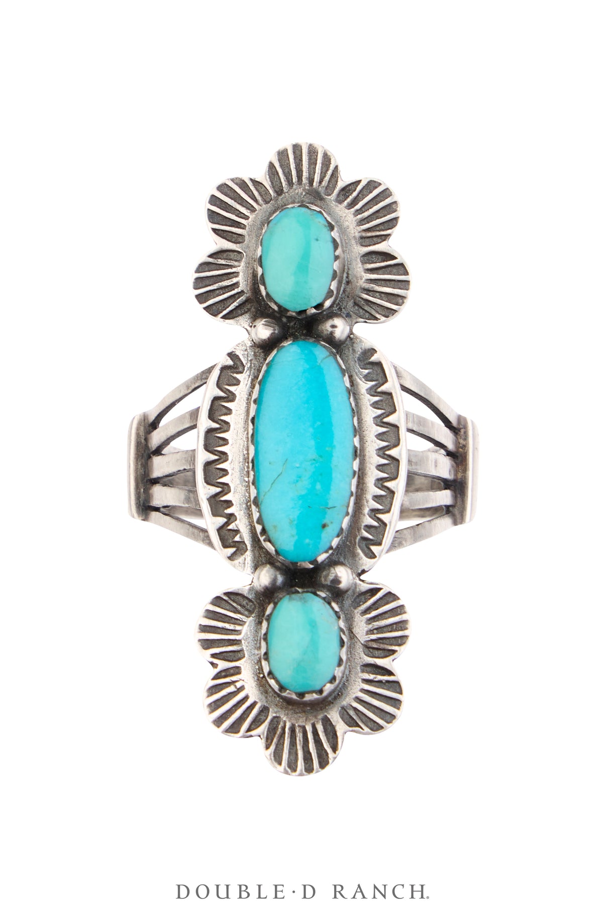 Ring, Fred Harvey Railroad Era, Turquoise, Hallmark, Vintage ‘40s, 2023