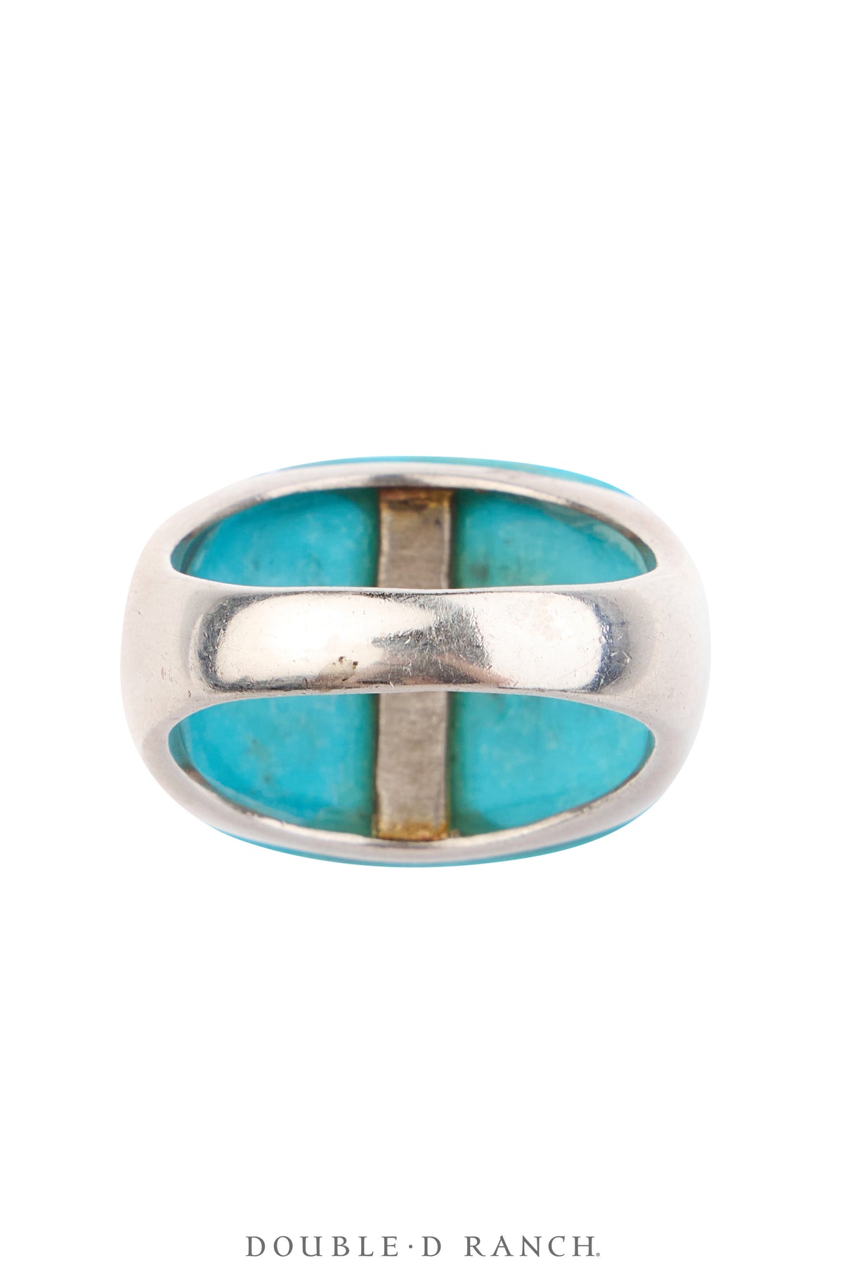 Ring, Novelty, Turquoise, Incised Quilted Cabochon, Vintage, 2024