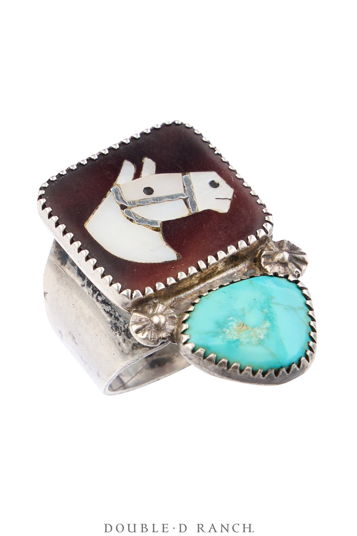 Ring, Inlay, Horse Profile, Turquoise, Simplicio, Vintage ‘70s, 2025