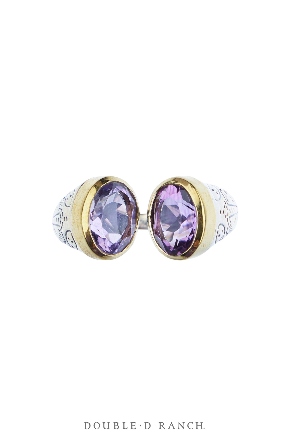 Ring, Faceted Jewel, Double Stone Wrap, Amethyst, Contemporary, 2032