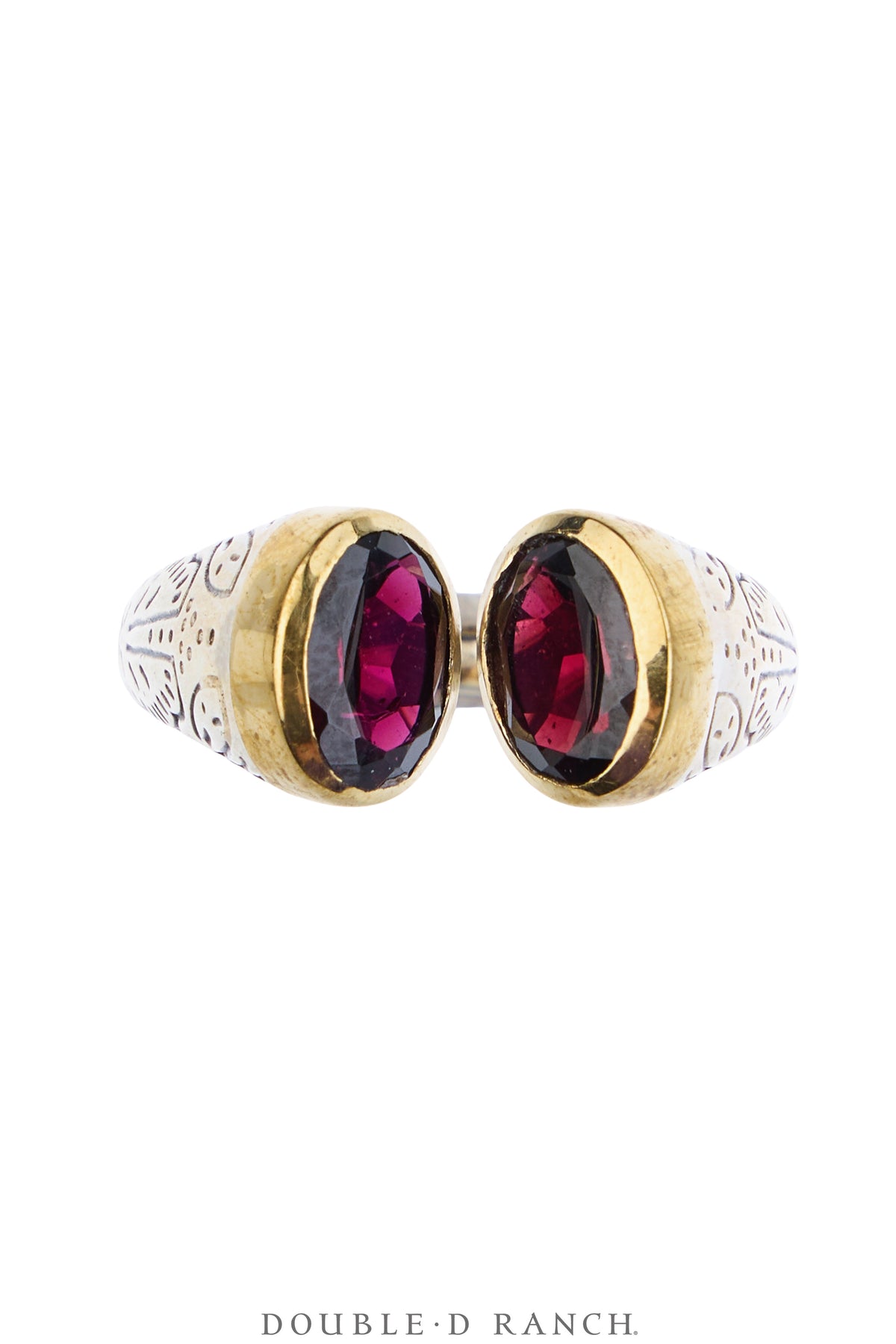 Ring, Faceted Jewel, Double Stone Wrap, Smokey Quartz, Contemporary, 2032C