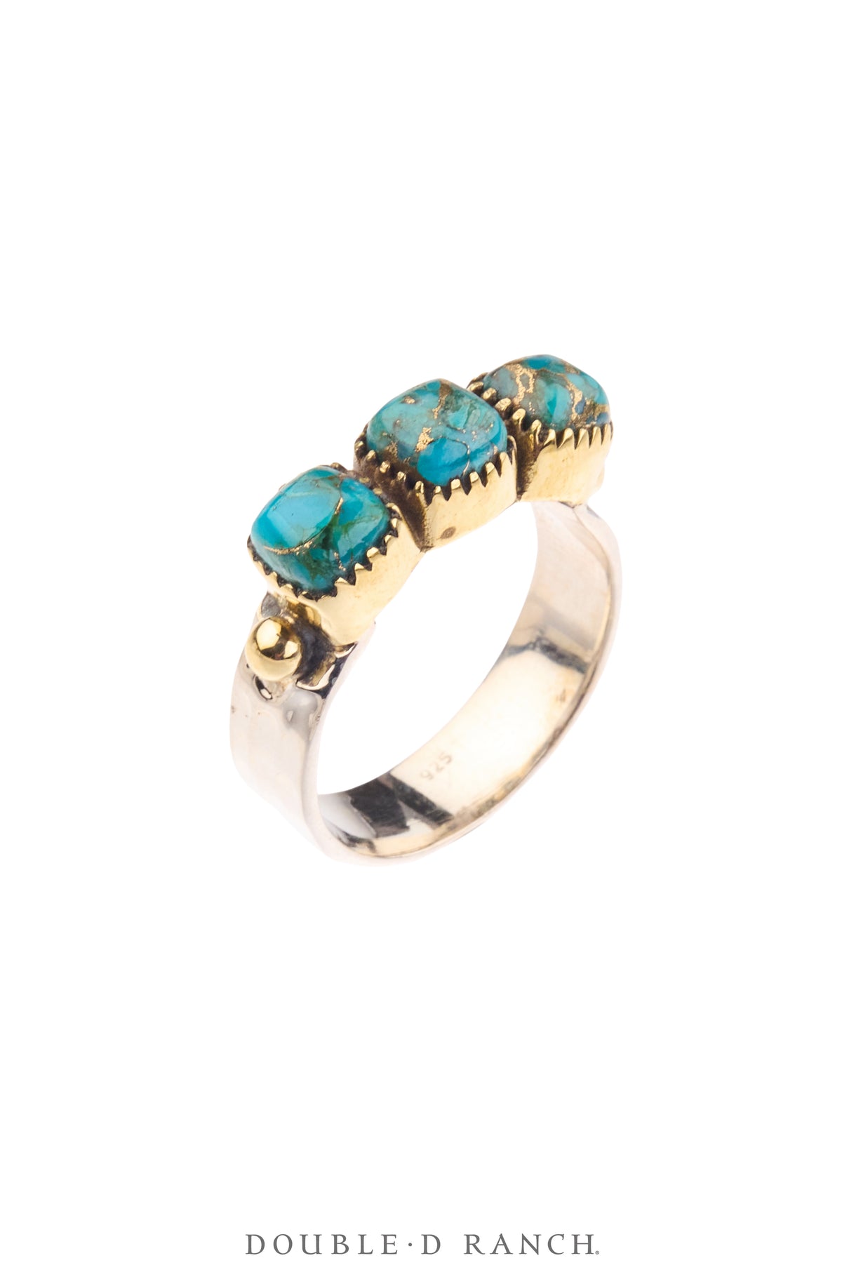 Ring, Faceted Jewel, Row, Turquoise, Contemporary, 2033C