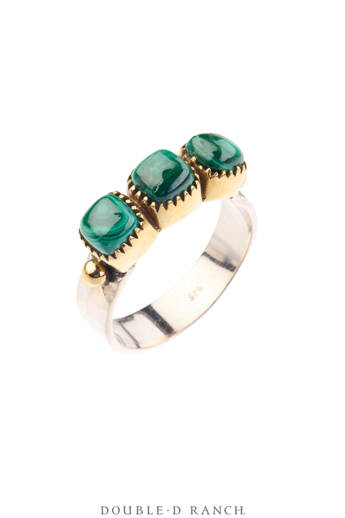 Ring, Faceted Jewel, Row, Malachite, Contemporary, 2033D