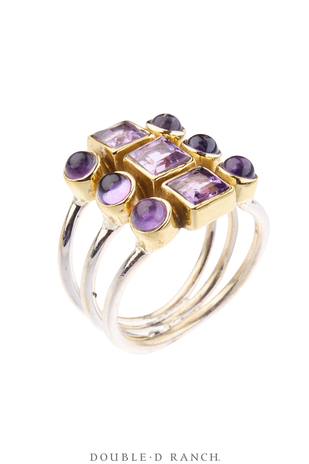 Ring, Faceted Jewel, Shield, Amethyst, Contemporary, 2034F