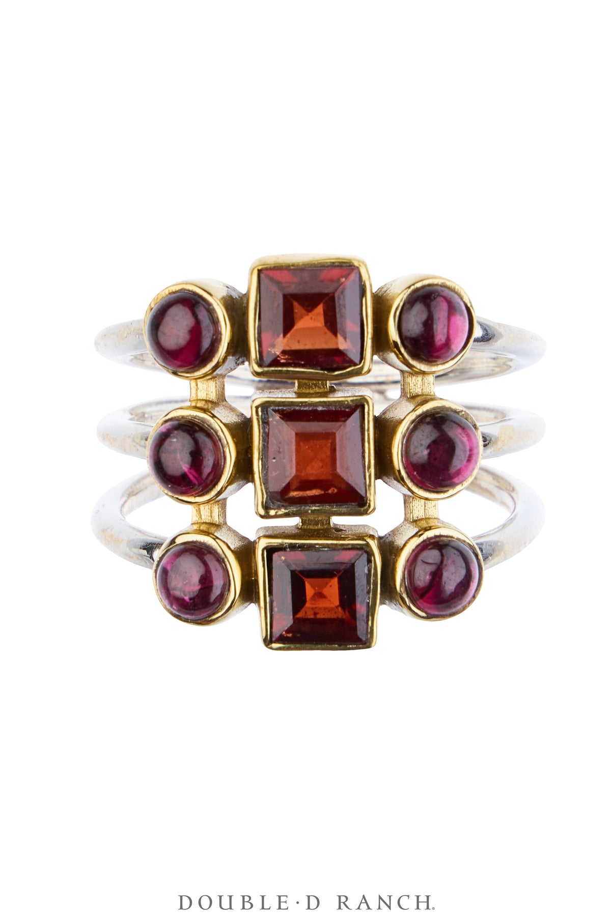 Ring, Faceted Jewel, Shield, Garnet, Contemporary, 2034B