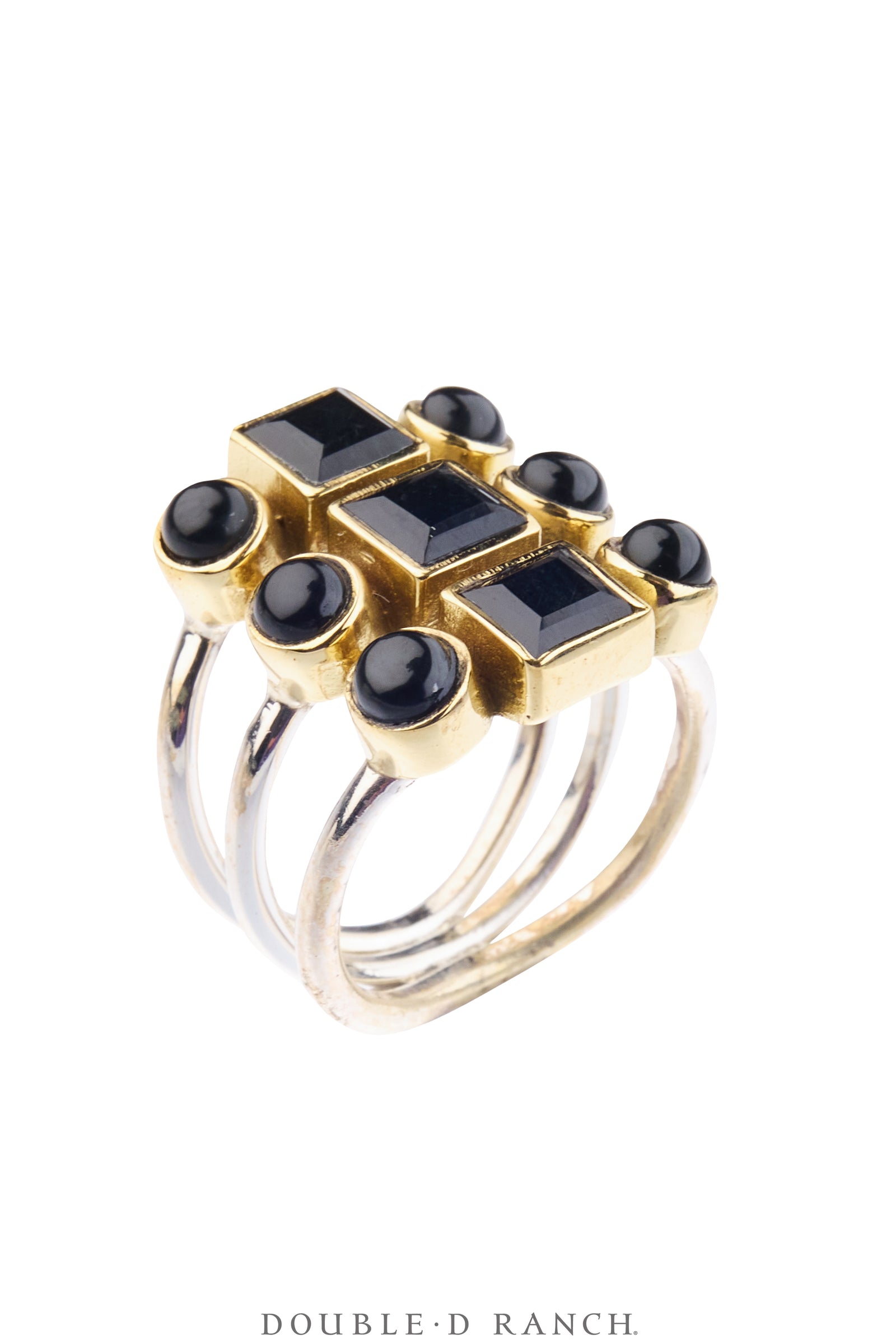 Ring, Faceted Jewel, Shield, Onyx, Contemporary, 2034D