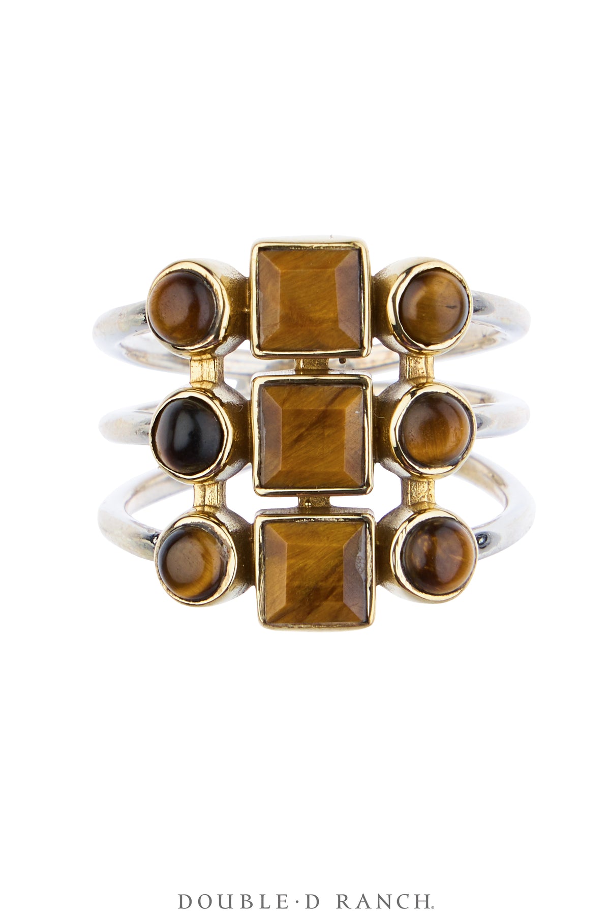 Ring, Faceted Jewel, Shield, Tiger's Eye, Contemporary, 2034E