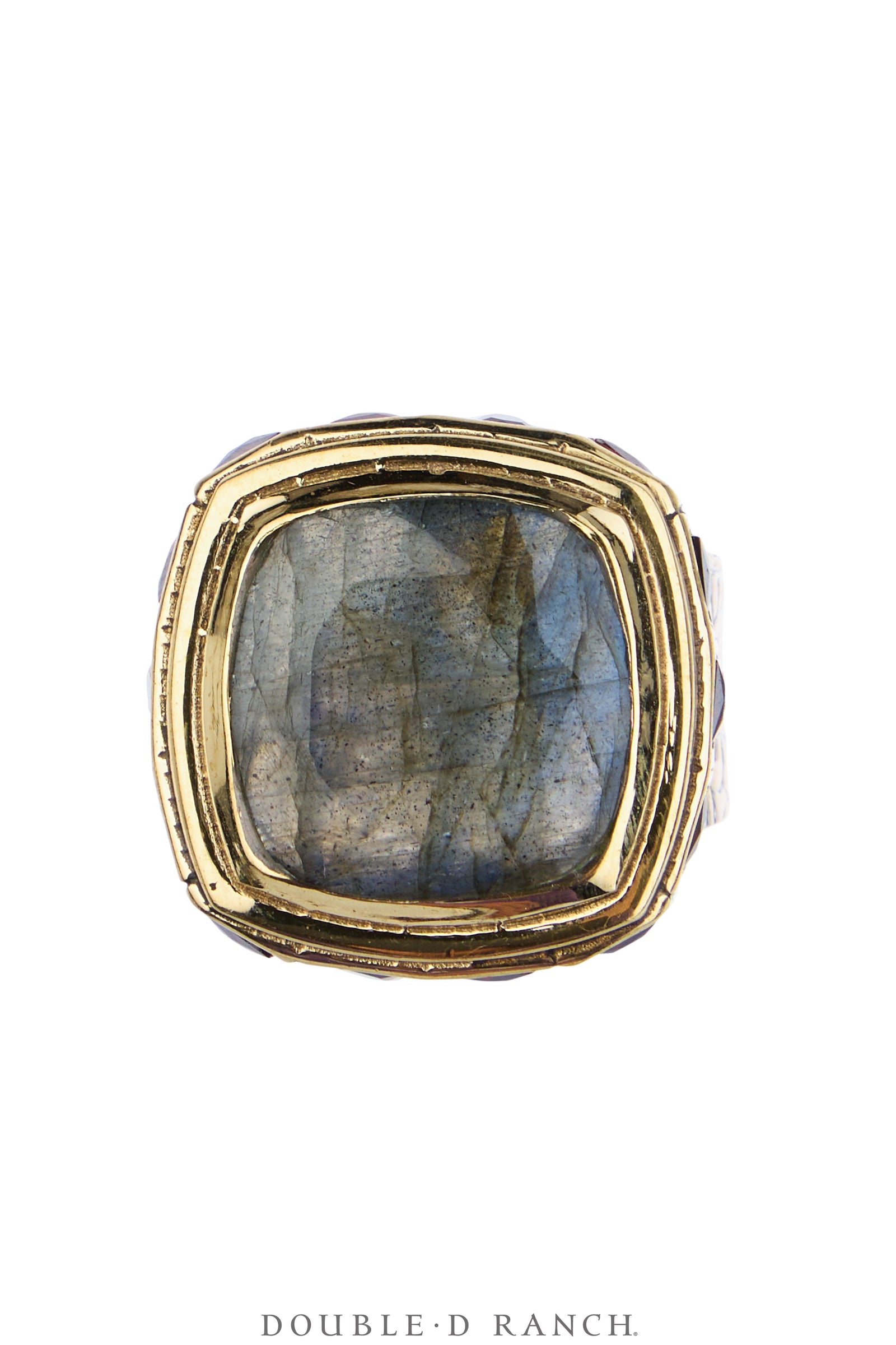 Ring, Faceted Jewel, Single Stone, Labradorite & Ruby, Contemporary, 2057