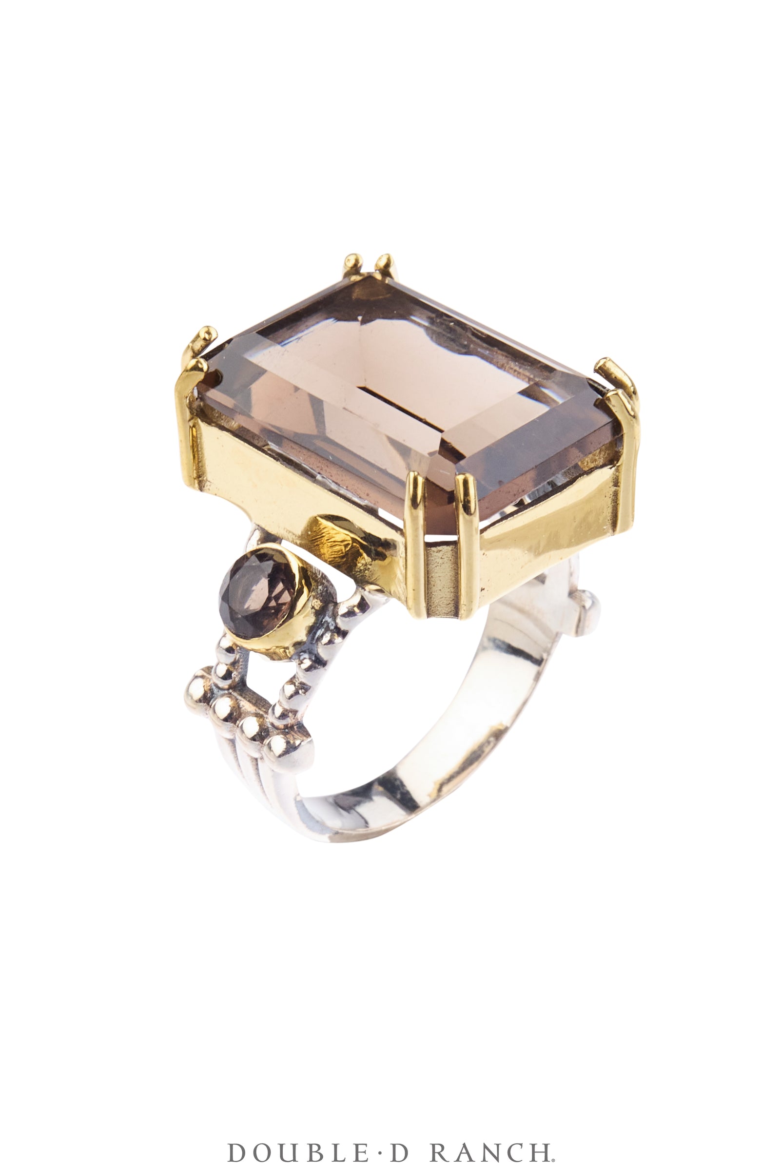 Ring, Faceted Jewel, Single Stone, Smoky Quartz, Contemporary, 2069