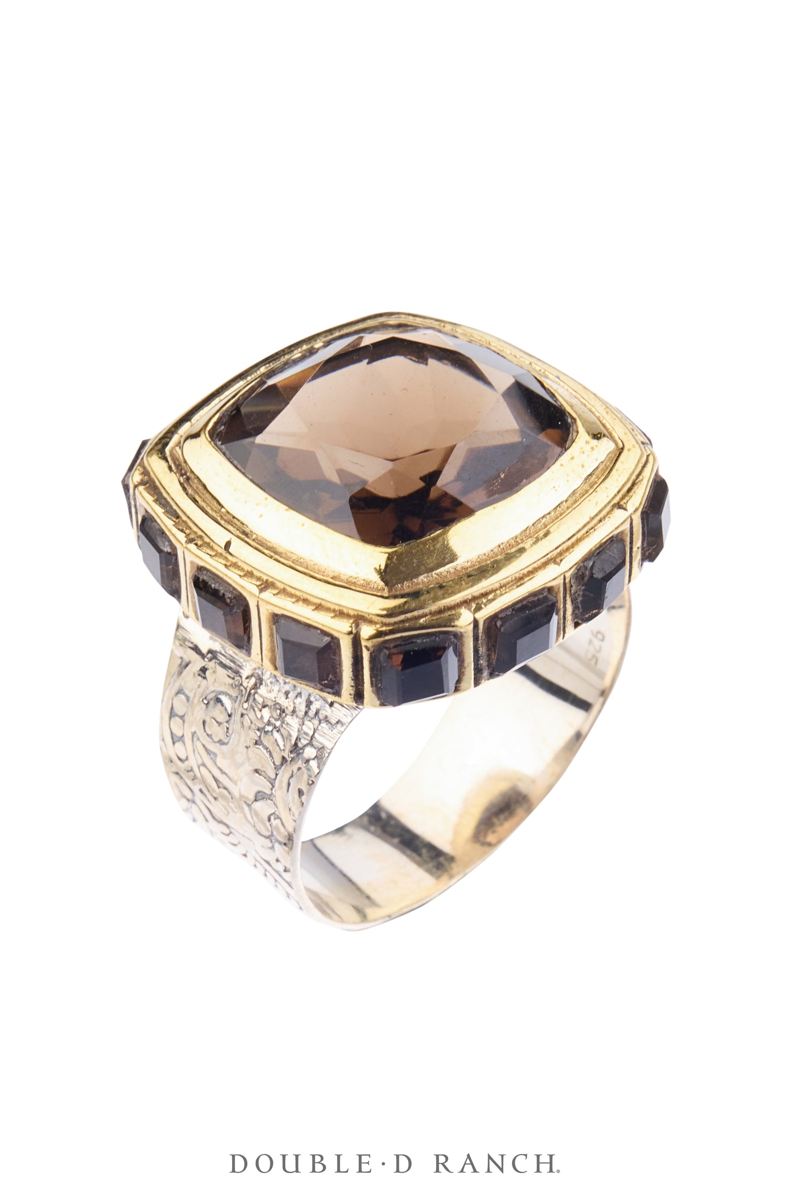 Ring, Faceted Jewel, Single Stone, Smoky Quartz, Contemporary, 2071