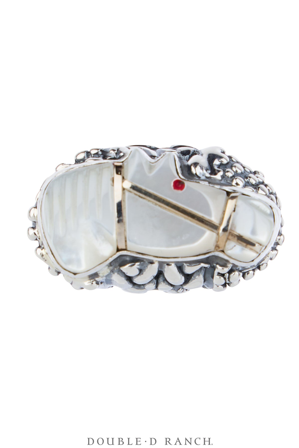 Ring, Dian Malouf, Mother of Pearl, Sterling Silver, Hallmark, Contemporary, 2075
