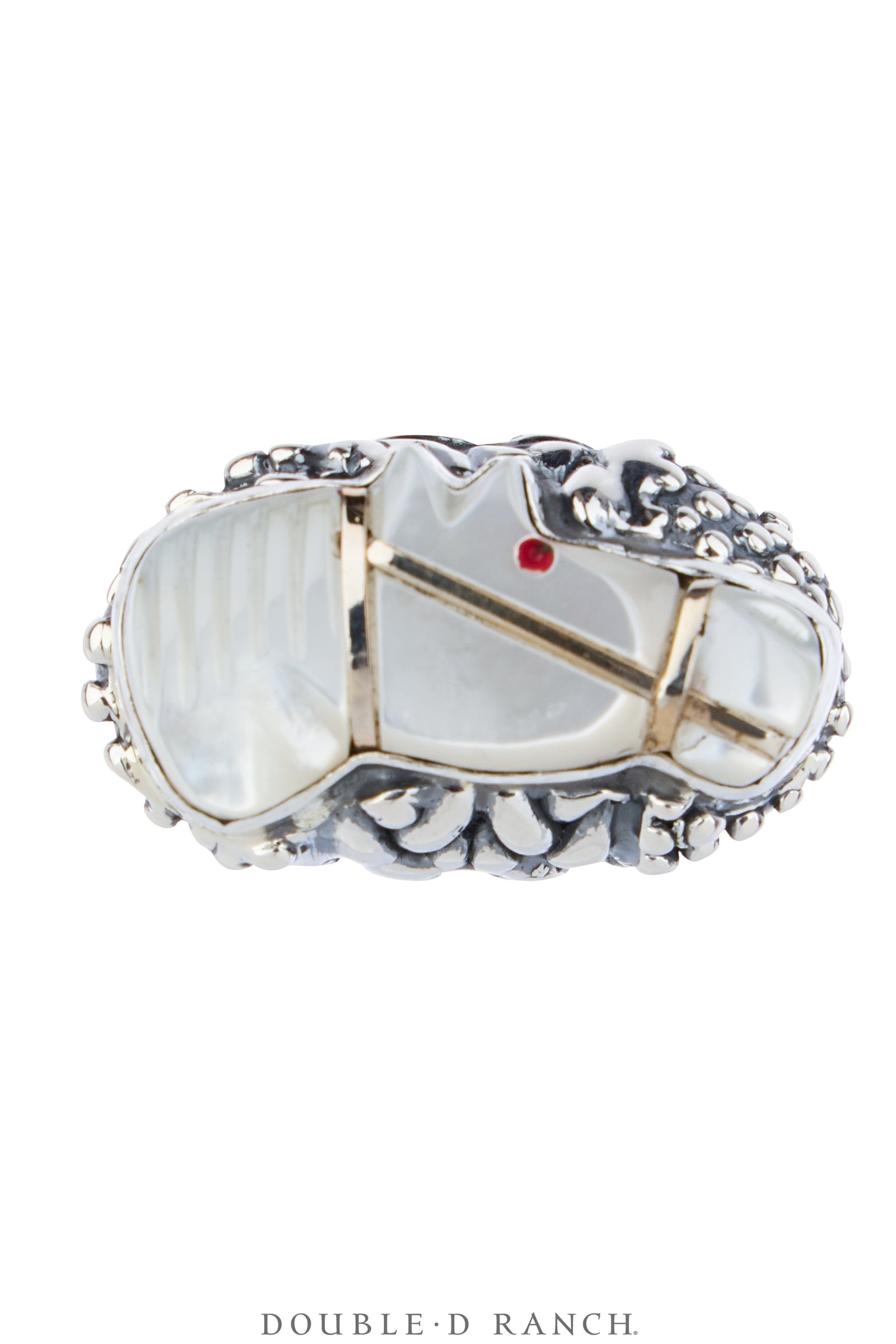 Ring, Dian Malouf, Mother of Pearl, Sterling Silver, Hallmark, Contemporary, 2075