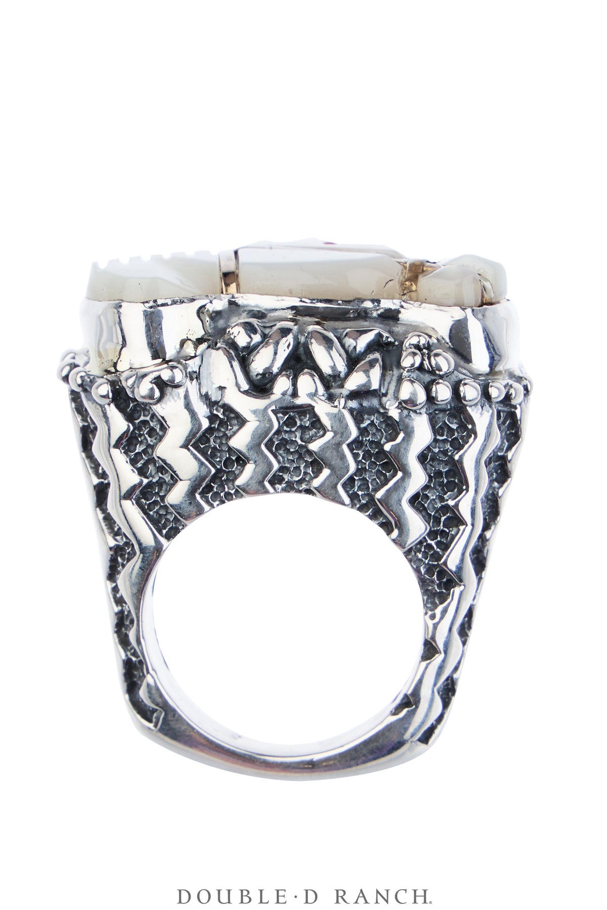 Ring, Dian Malouf, Mother of Pearl, Sterling Silver, Hallmark, Contemporary, 2075